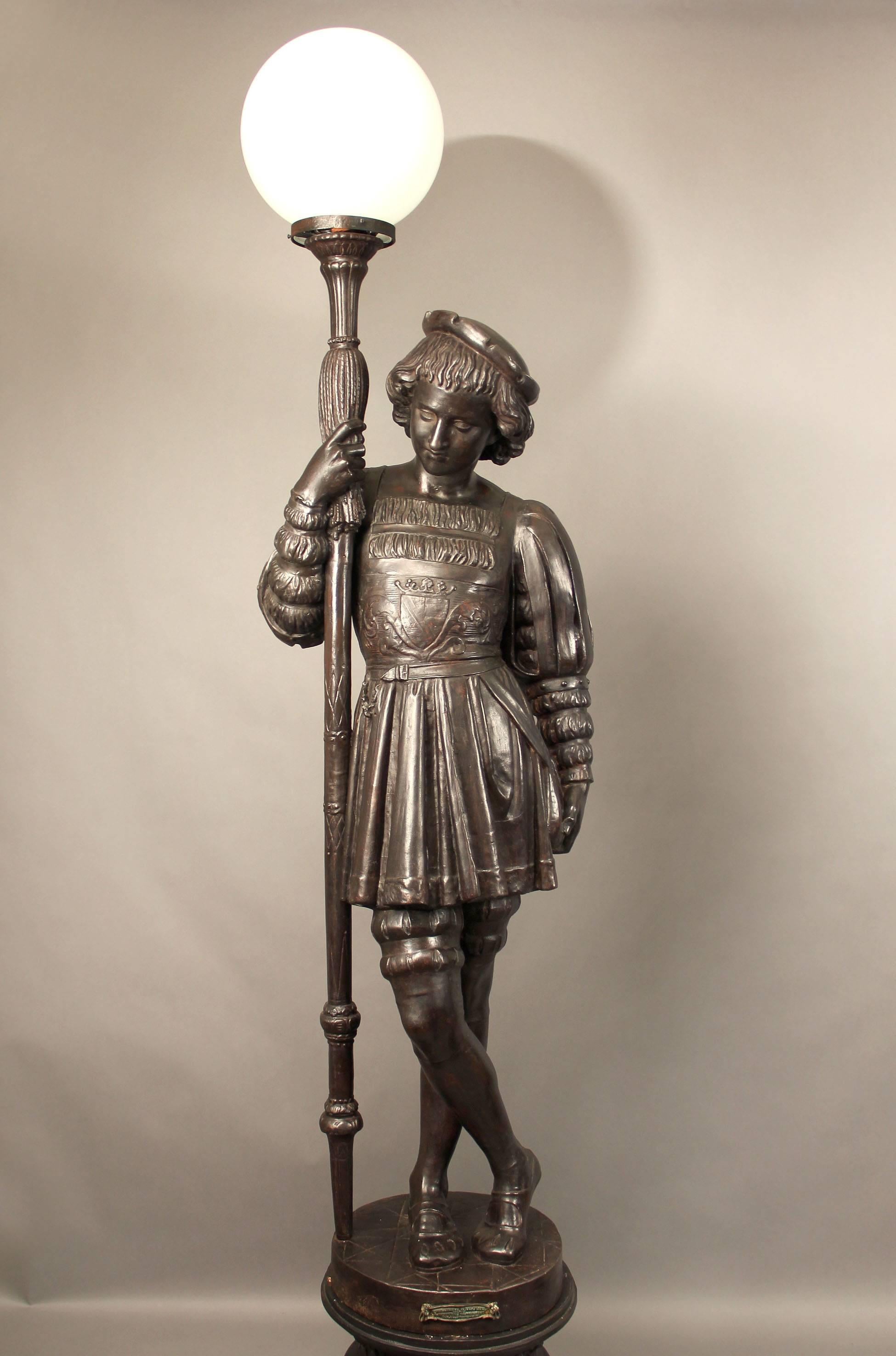 French Great Pair of 19th Century Cast Iron Torchères, Fonderies D'art Du Val D'Osne