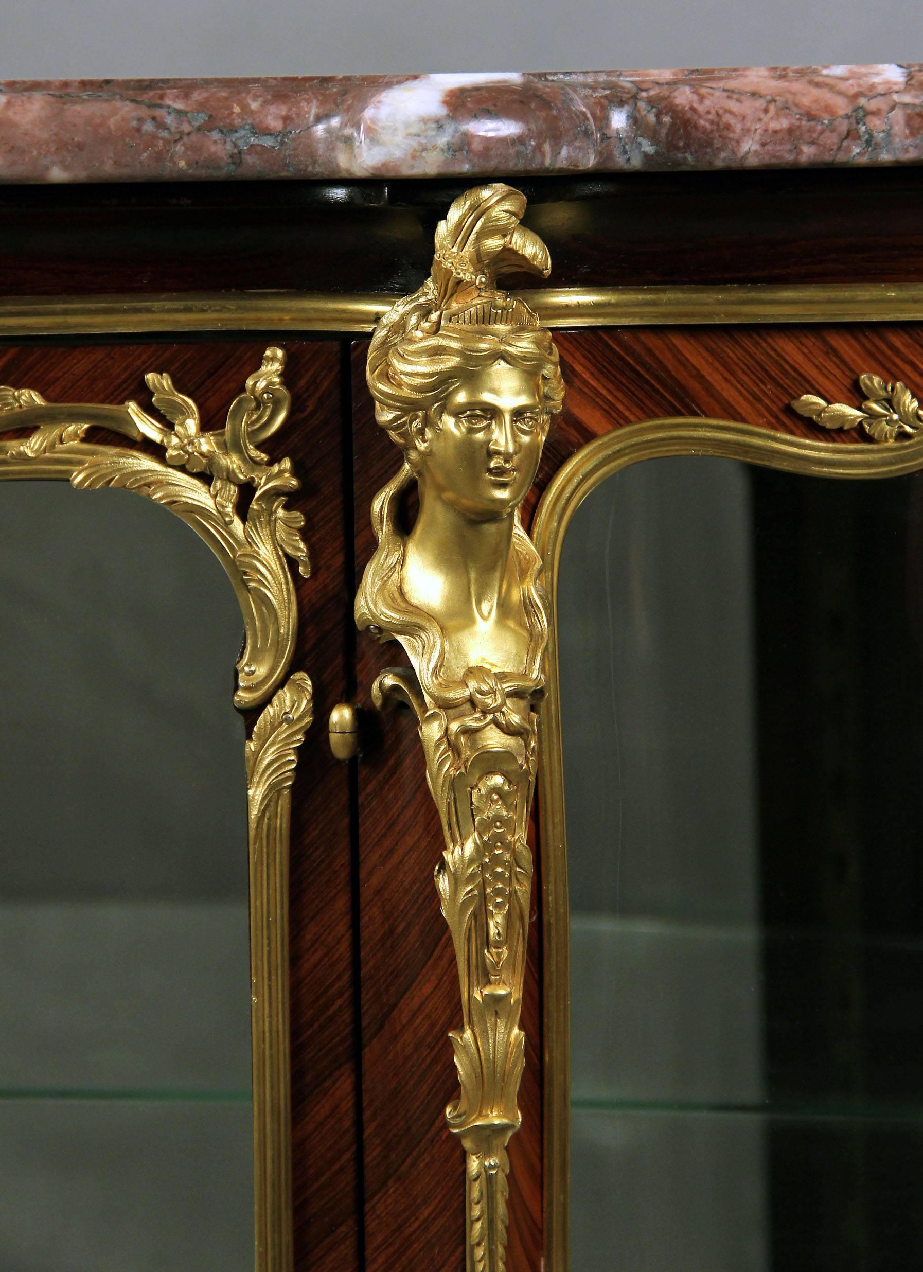 Belle Époque Fantastic Late 19th Century Gilt Bronze Mounted Vitrine by François Linke