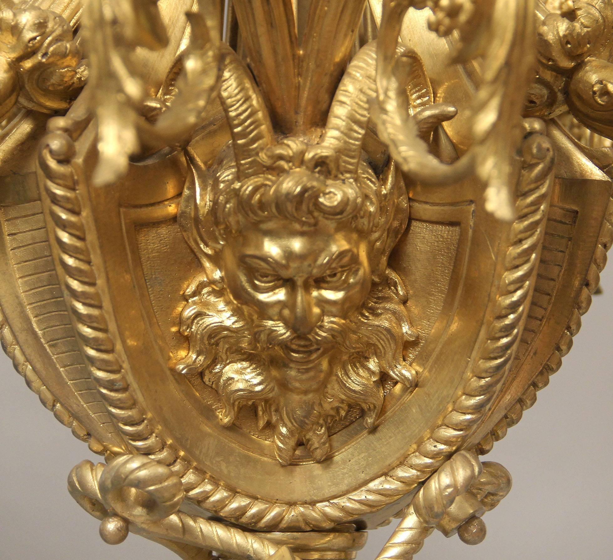 Stunning and Important Gilt Bronze Chandelier by Maison Millet In Good Condition In New York, NY