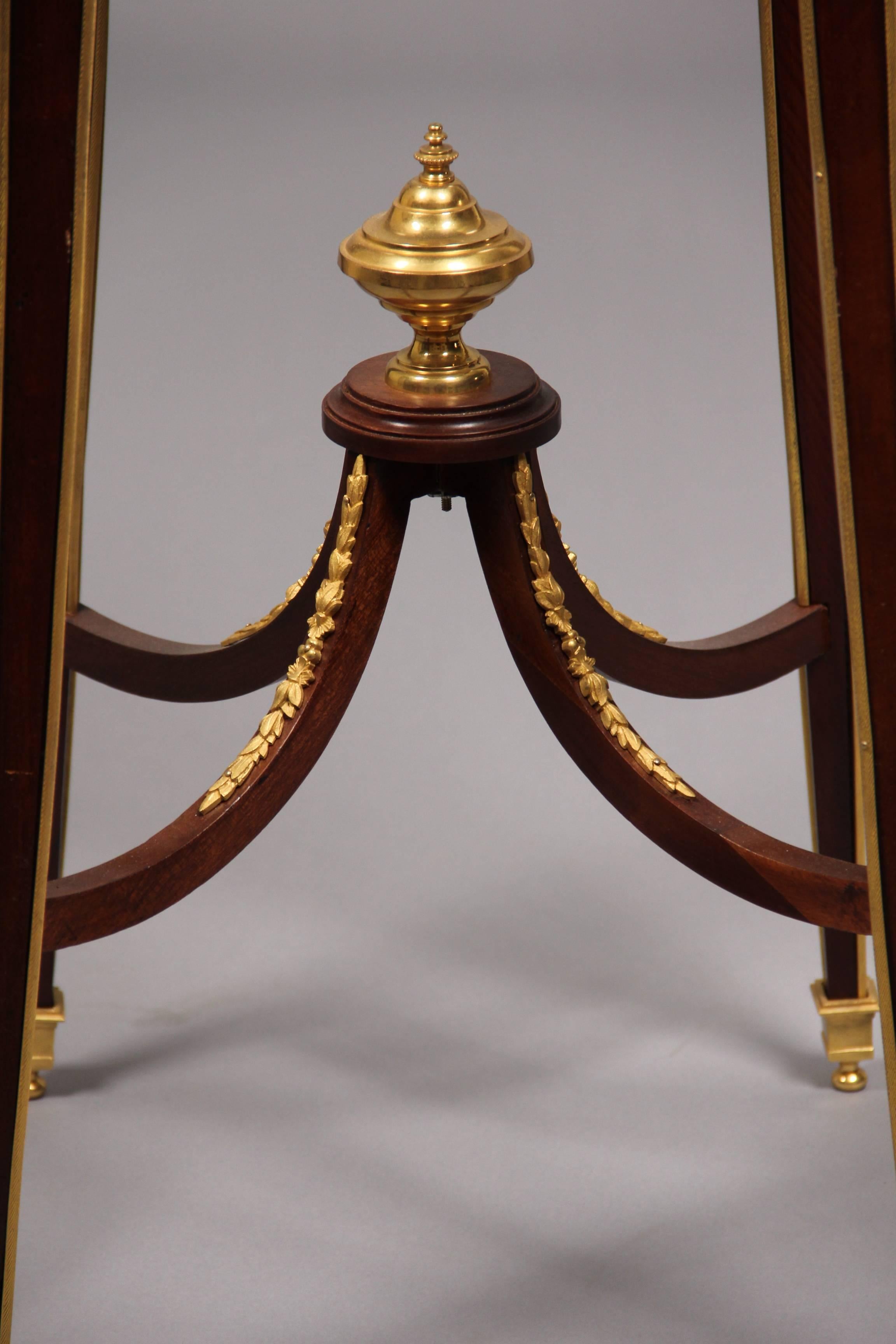 French Late 19th Century Gilt Bronze-Mounted Marble-Top Pedestal