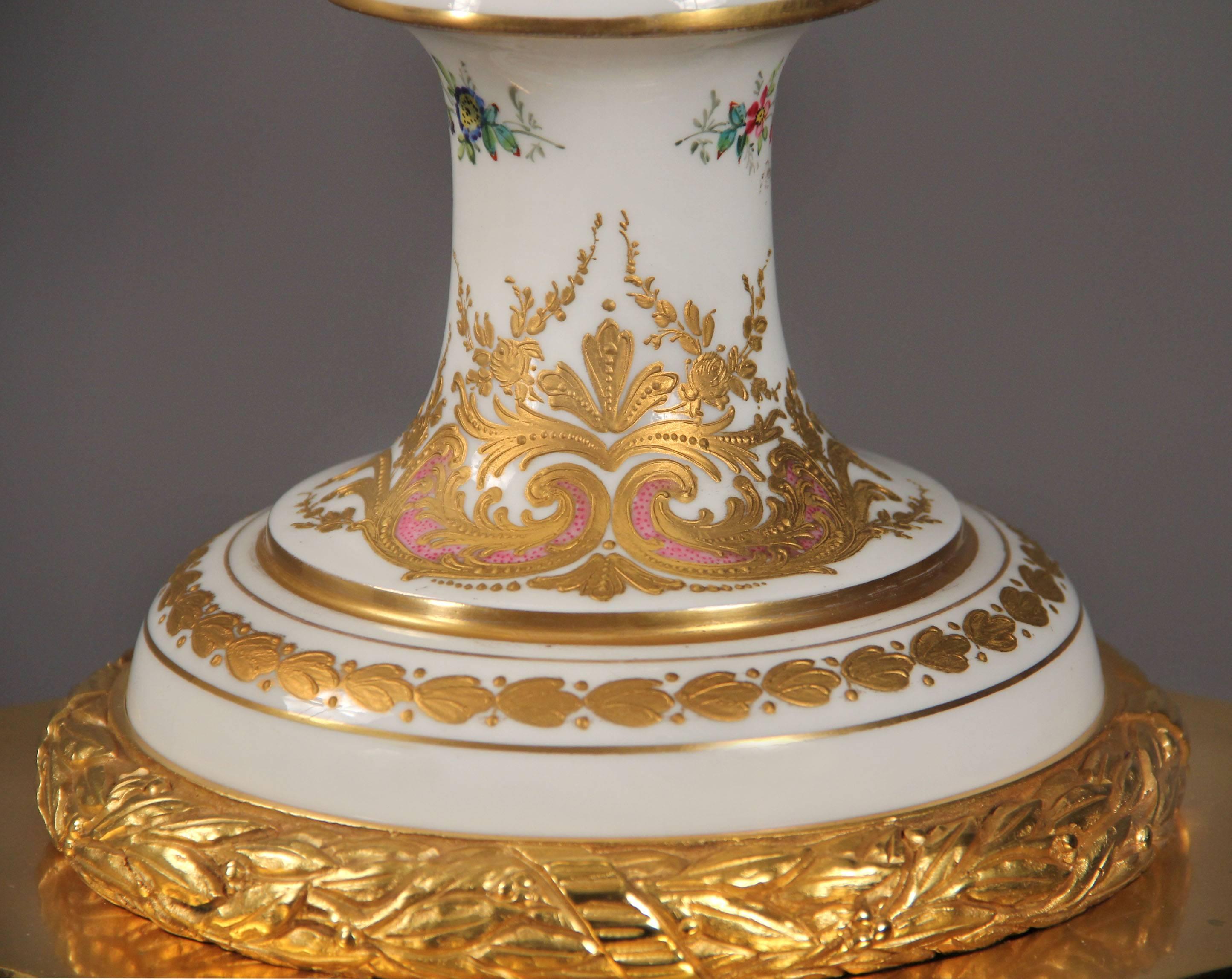 Fantastic Late 19th Century White Sèvres Style Pedestal and Vase In Excellent Condition In New York, NY