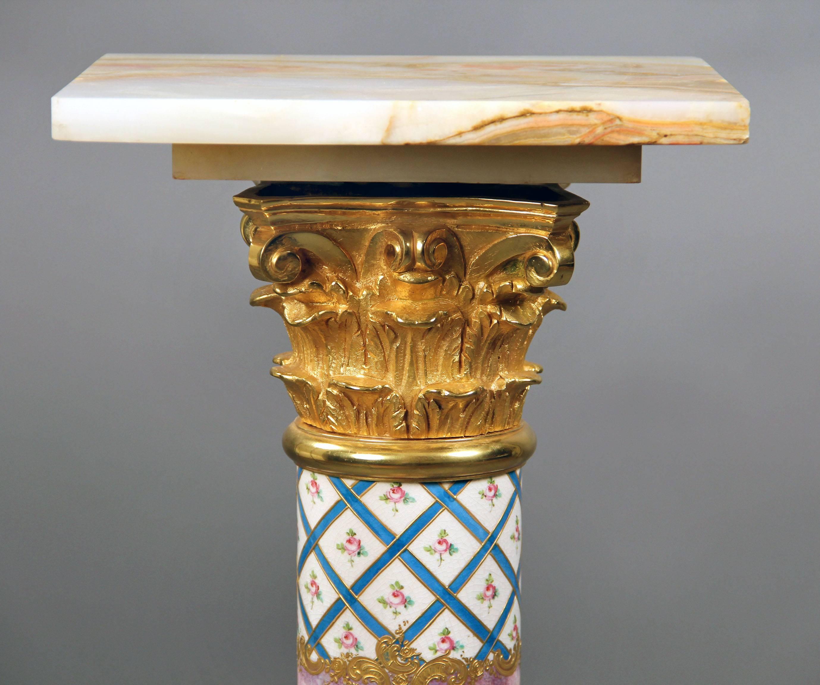 Fantastic Late 19th Century White Sèvres Style Pedestal and Vase 3