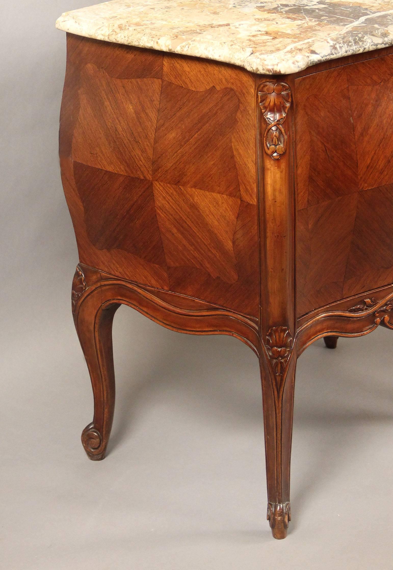 Belle Époque Pair of Late 19th Century Louis XV Style Carved Wood Night Tables