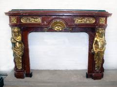 Very Fine and Palatial Late 19th Century Gilt Bronze Mounted Fireplace
