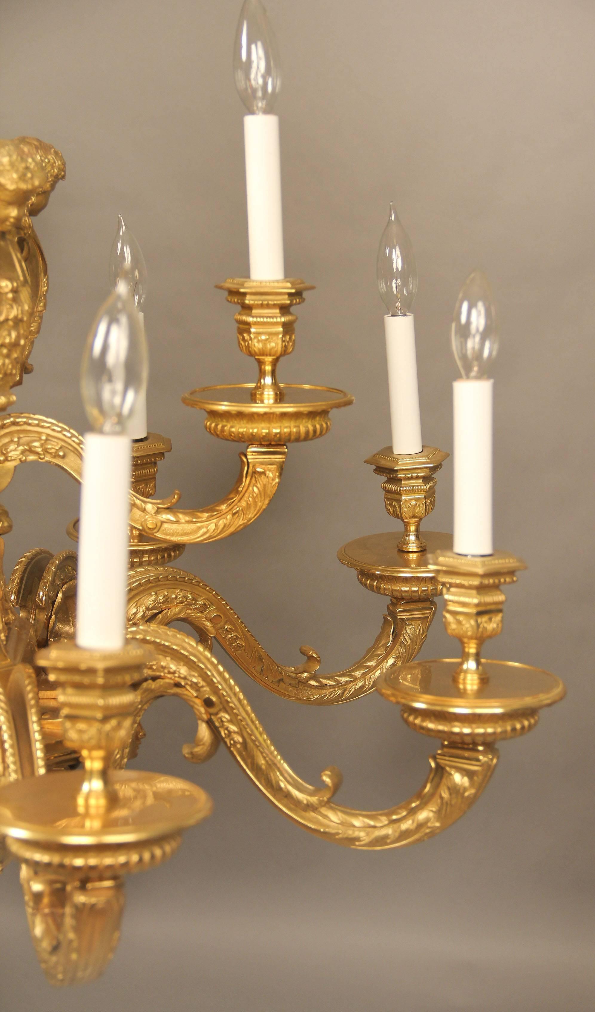 Excellent Quality Late 19th Century Gilt Bronze Chandelier 2