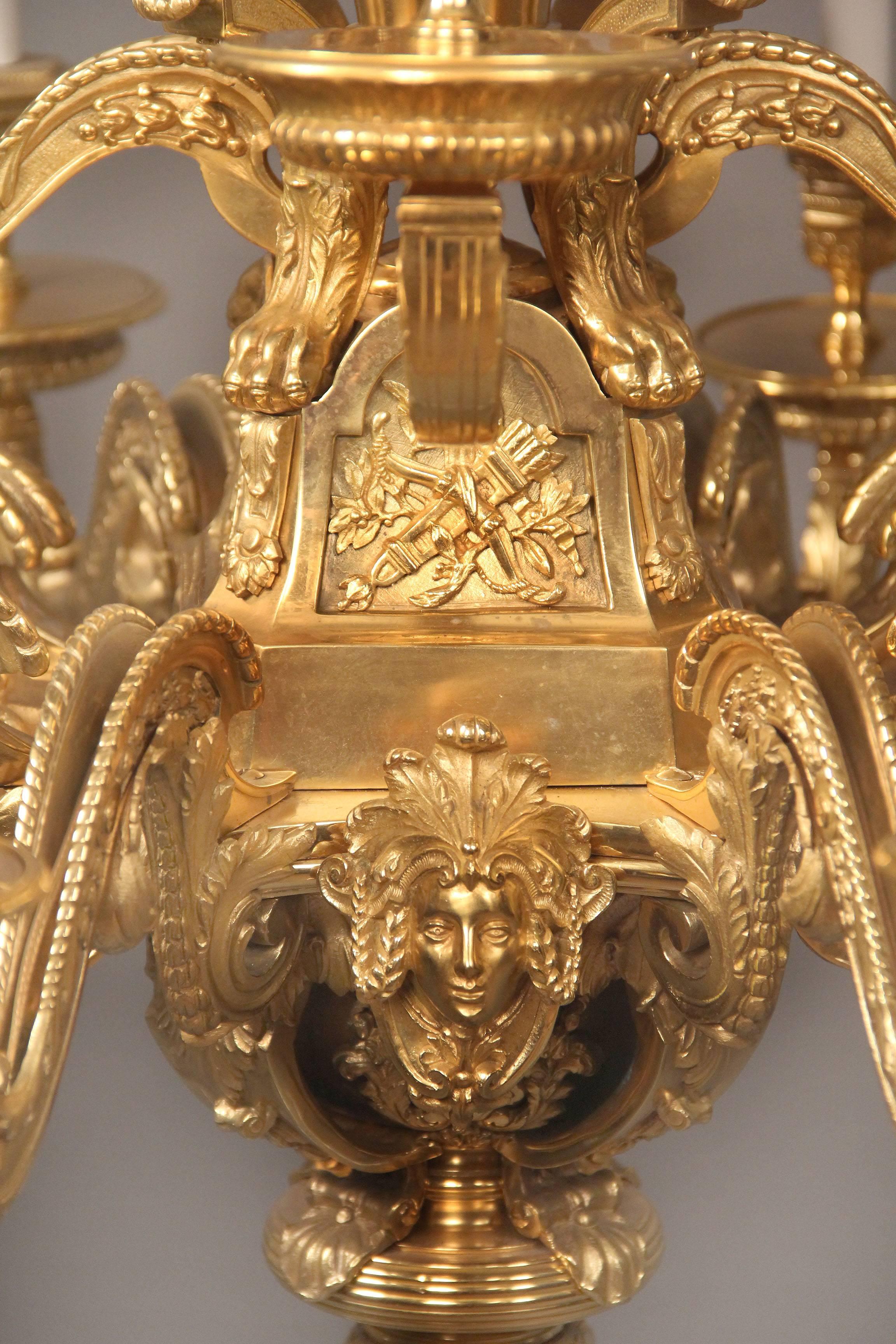 Excellent Quality Late 19th Century Gilt Bronze Chandelier 1