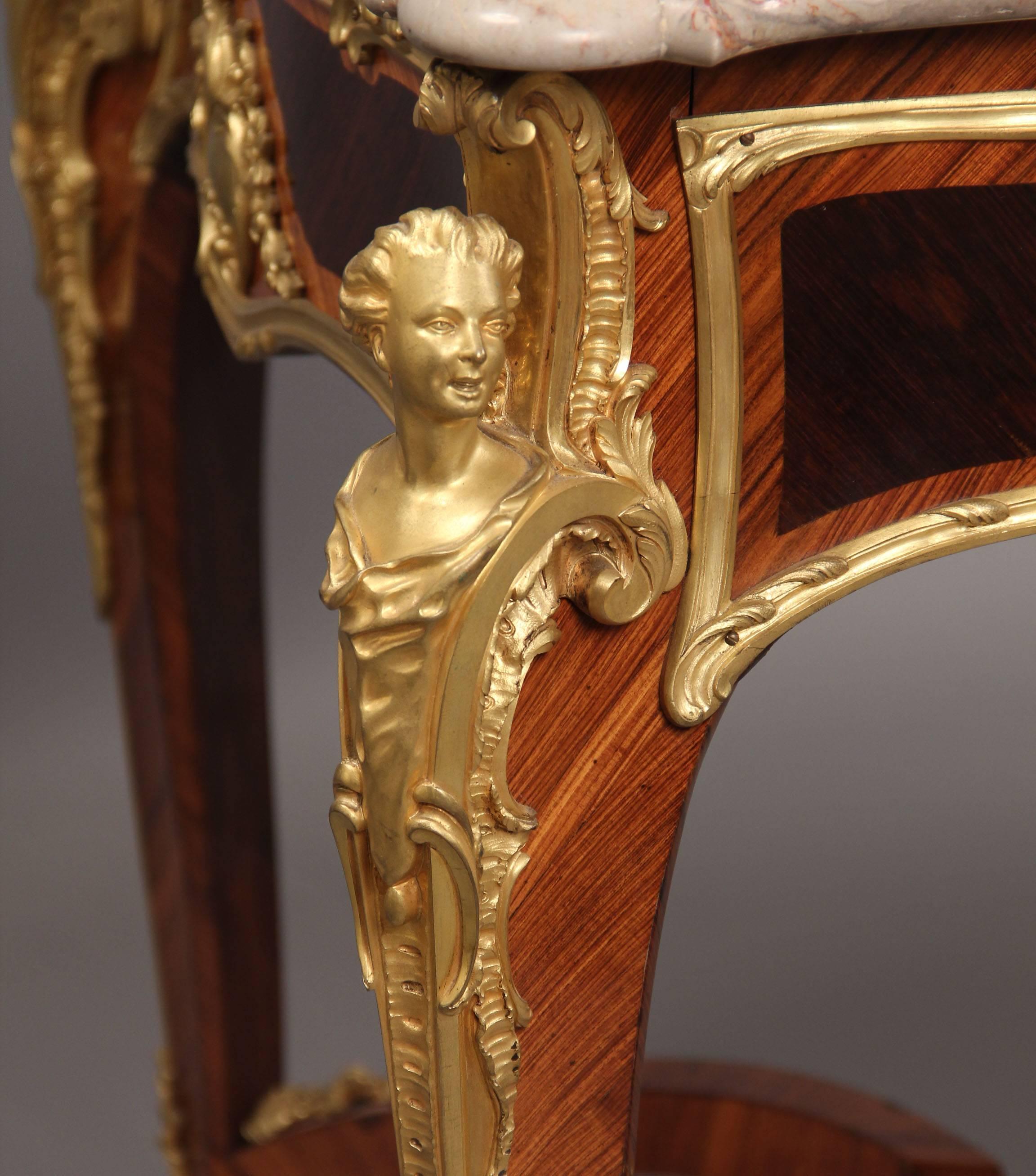 Fantastischer vergoldeter Bronzetisch aus dem späten 19. Jahrhundert von François Linke (Vergoldet) im Angebot