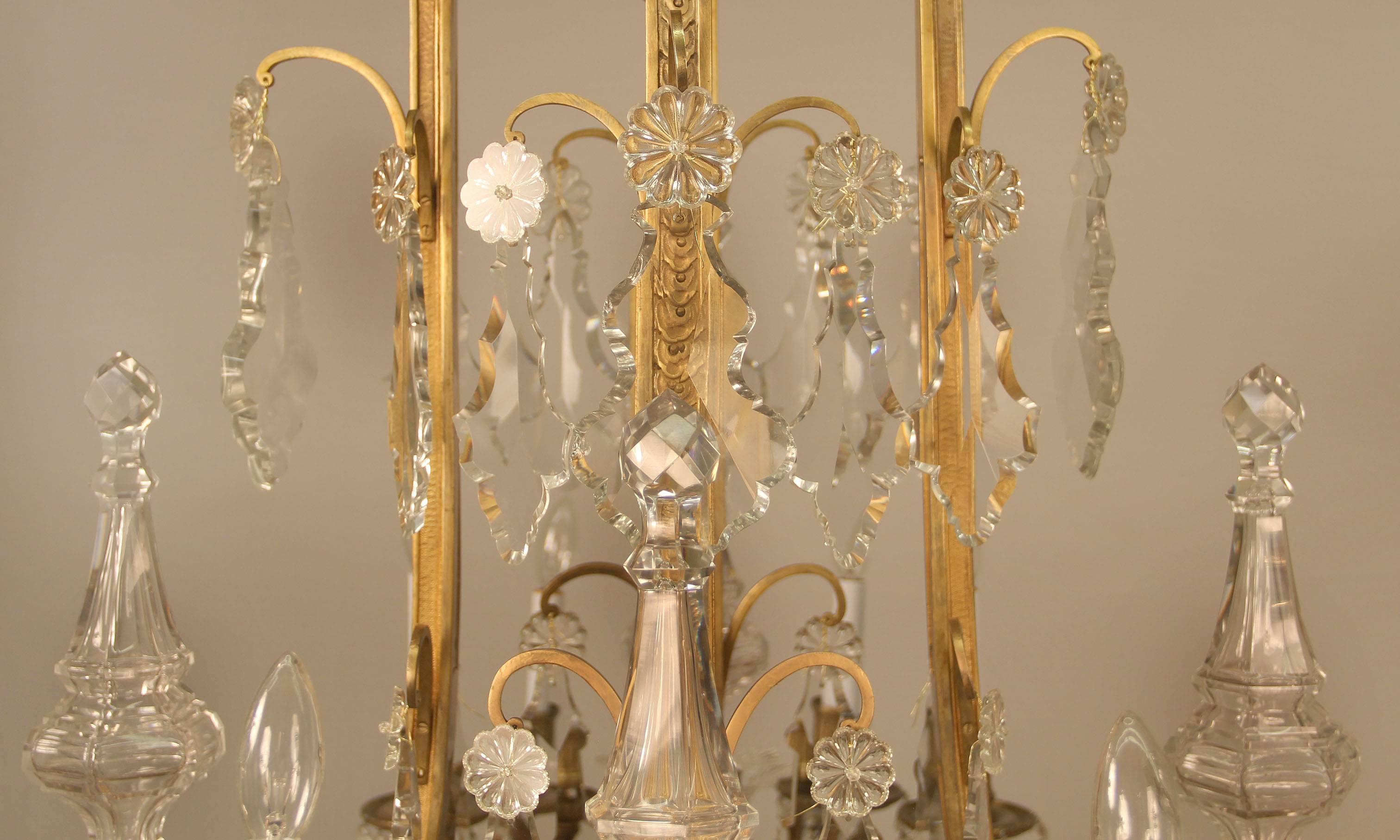 Palatial Late 19th Century Gilt Bronze and Cut Crystal Chandelier by Mottheau 1