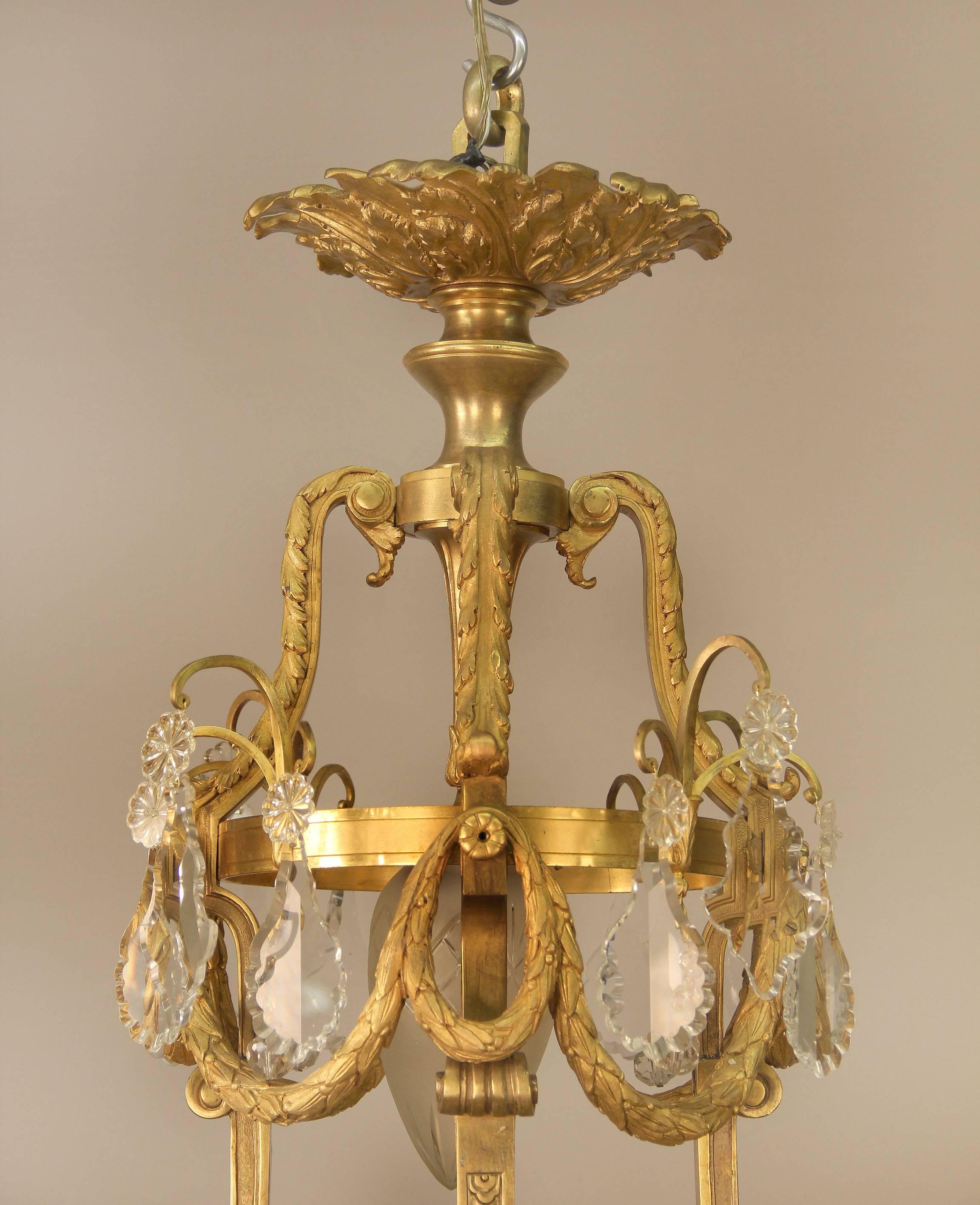 Palatial Late 19th Century Gilt Bronze and Cut Crystal Chandelier by Mottheau In Excellent Condition In Long Island City, NY