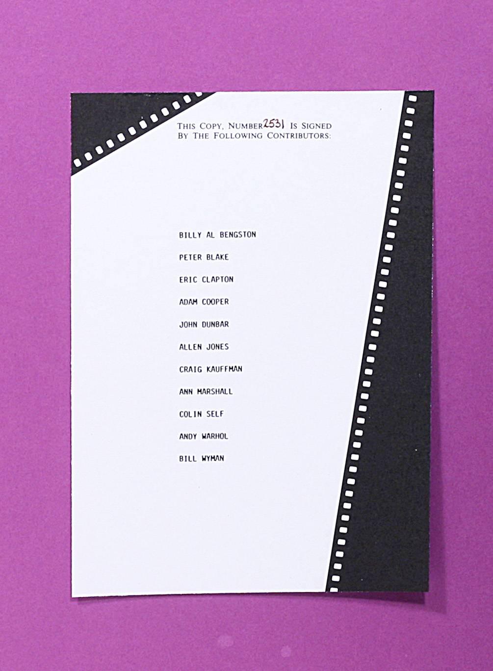 First edition, one of a very small number signed by Andy Warhol. Generally considered the most beautiful book to document the rock-and-roll era. A fine copy in the original shipping box.

Lavish, profusely illustrated tribute book to the