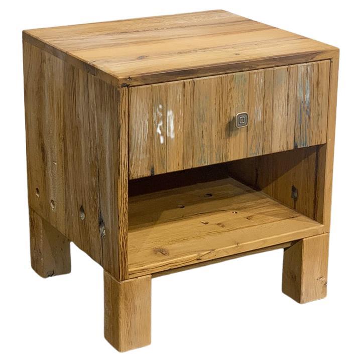 Country Reclaimed Bed Side-table For Sale