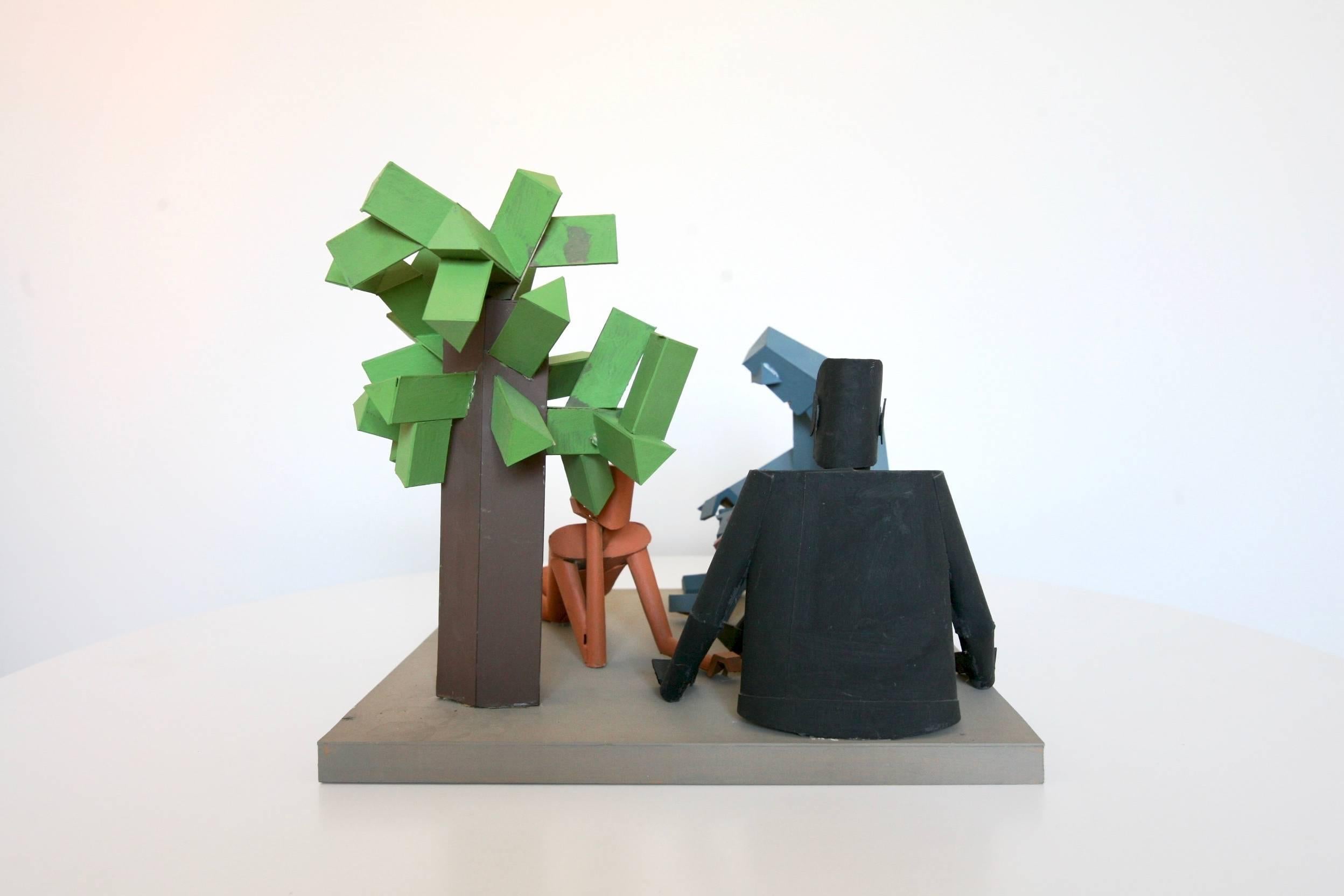 Mid-Century Modern Irving Harper, Untitled 'Figures with Tree, ' circa 1970 For Sale