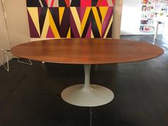 Oval 72" Eero Saarinen Walnut Pedestal "Tulip" Dining Table. Knoll