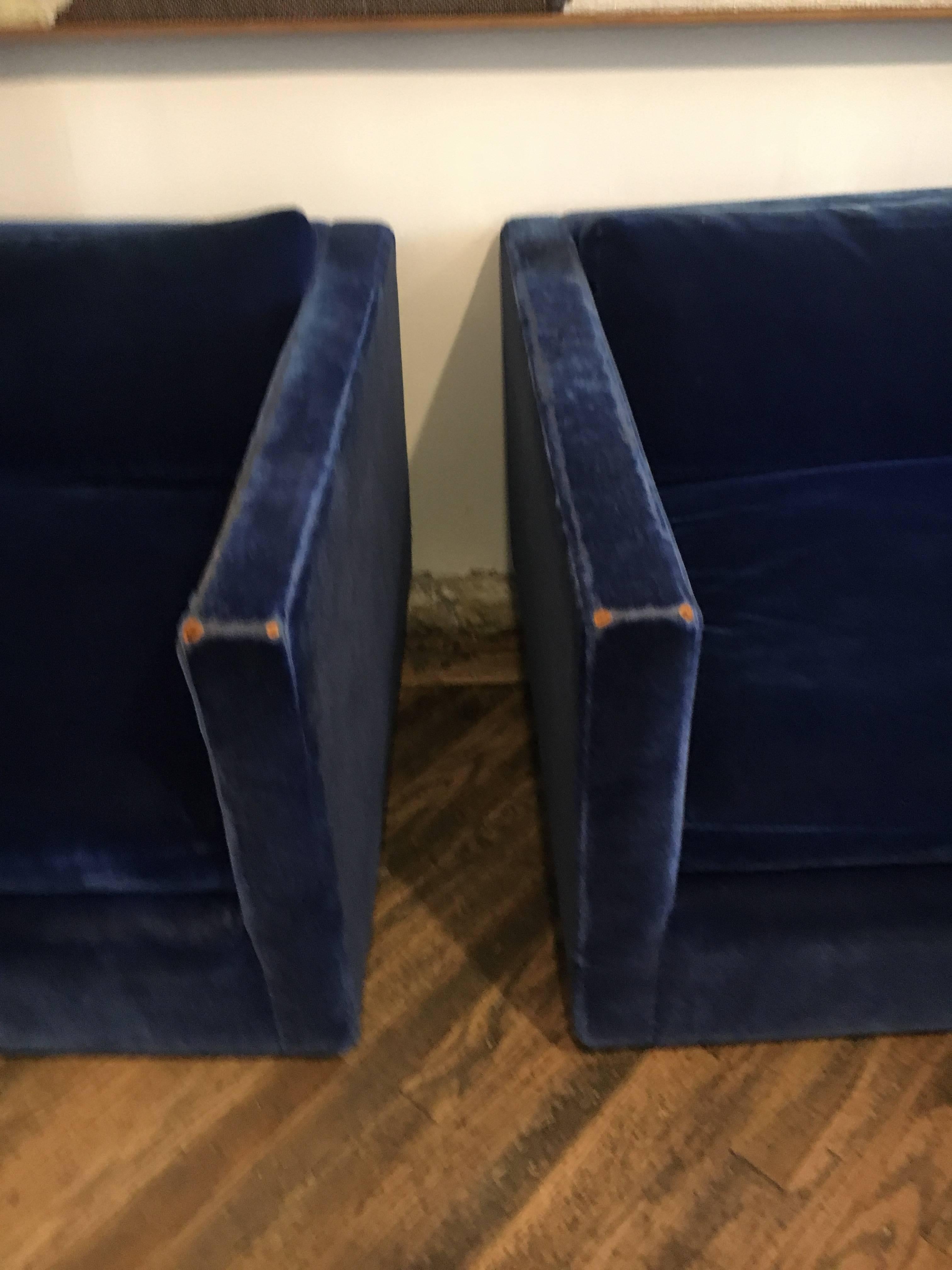 Velvet Sectional Sofa by Charles Pfister for Knoll 2