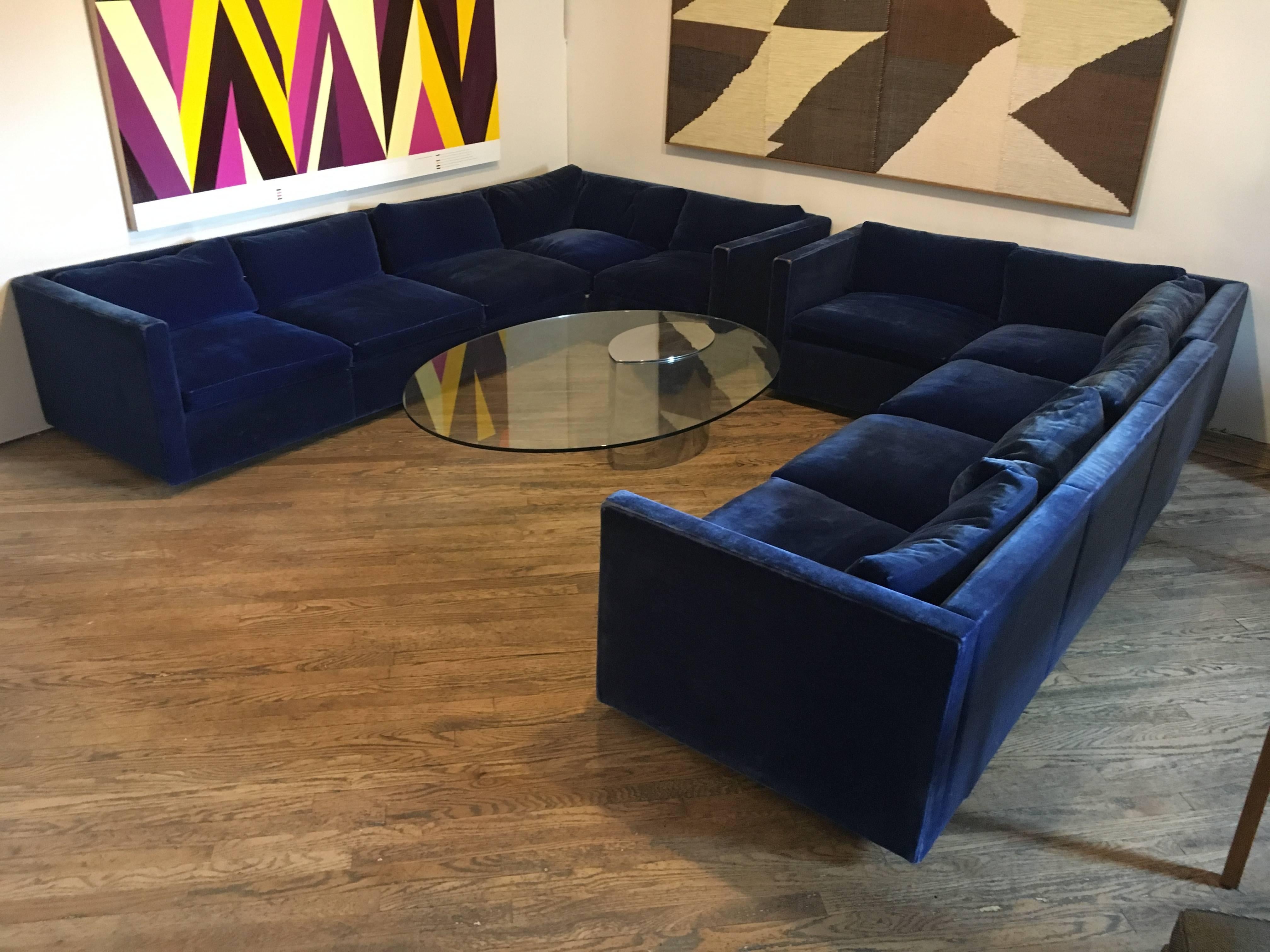 Late 20th Century Velvet Sectional Sofa by Charles Pfister for Knoll