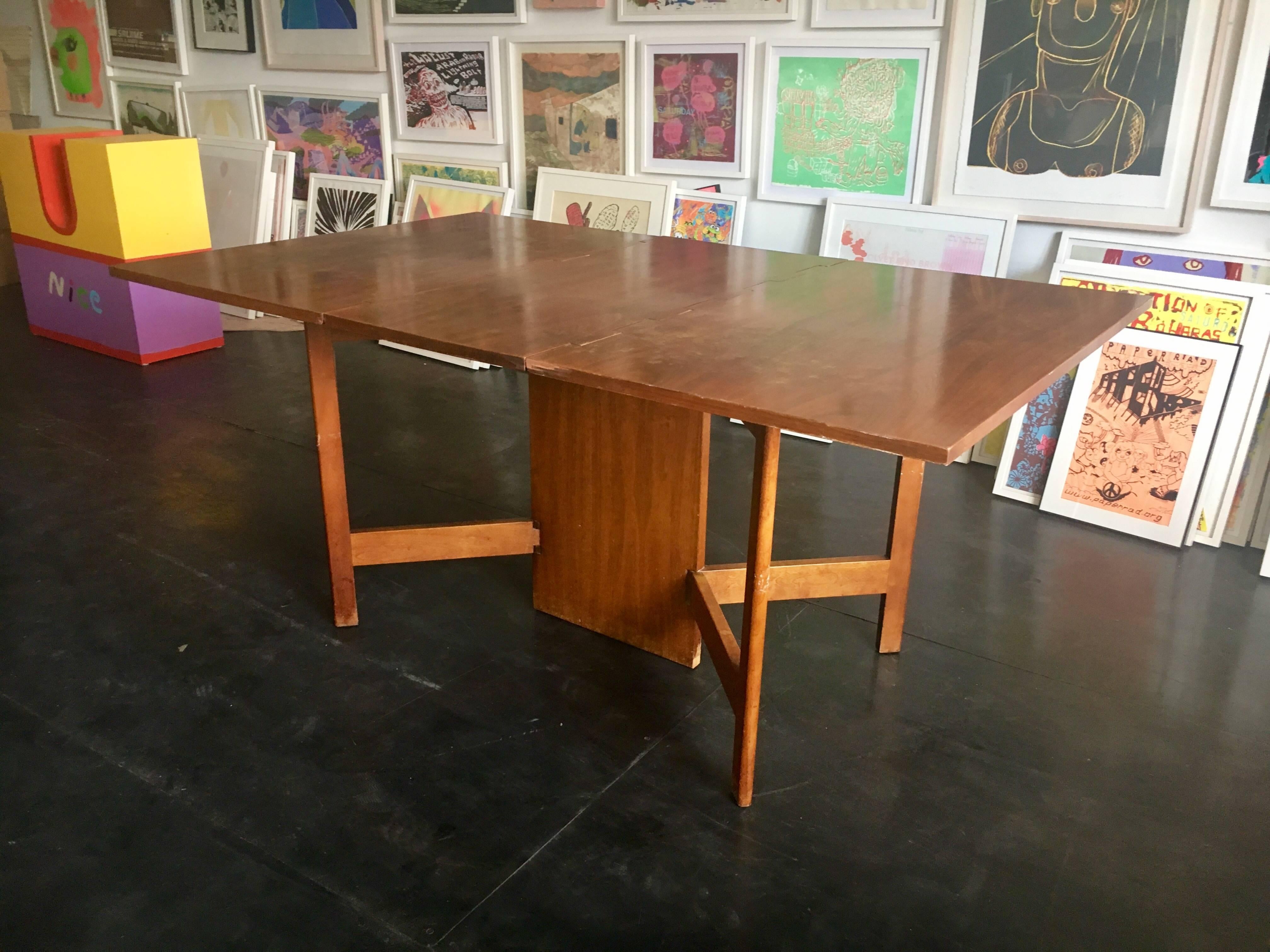 Mid-Century Modern George Nelson Walnut Gate-Leg Dining Table by Herman Miller