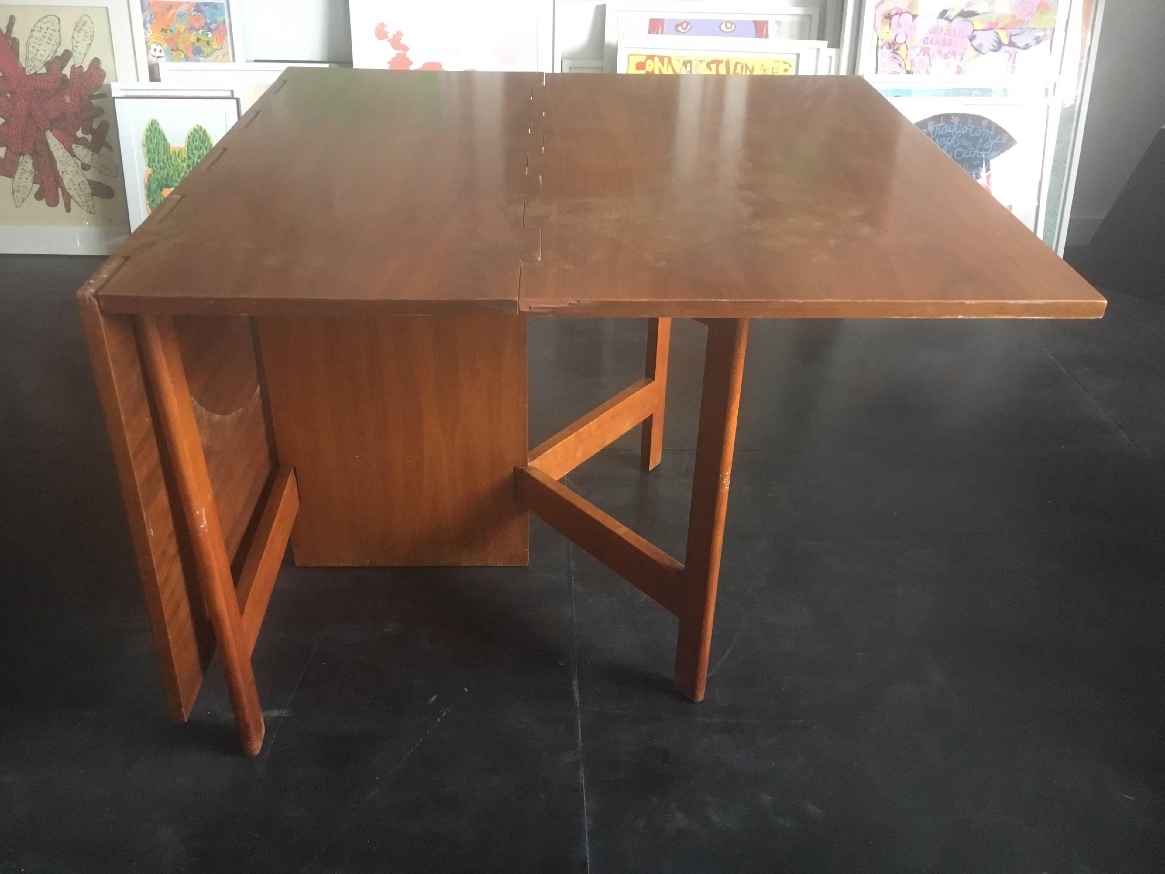 George Nelson Walnut Gate-Leg Dining Table by Herman Miller 1