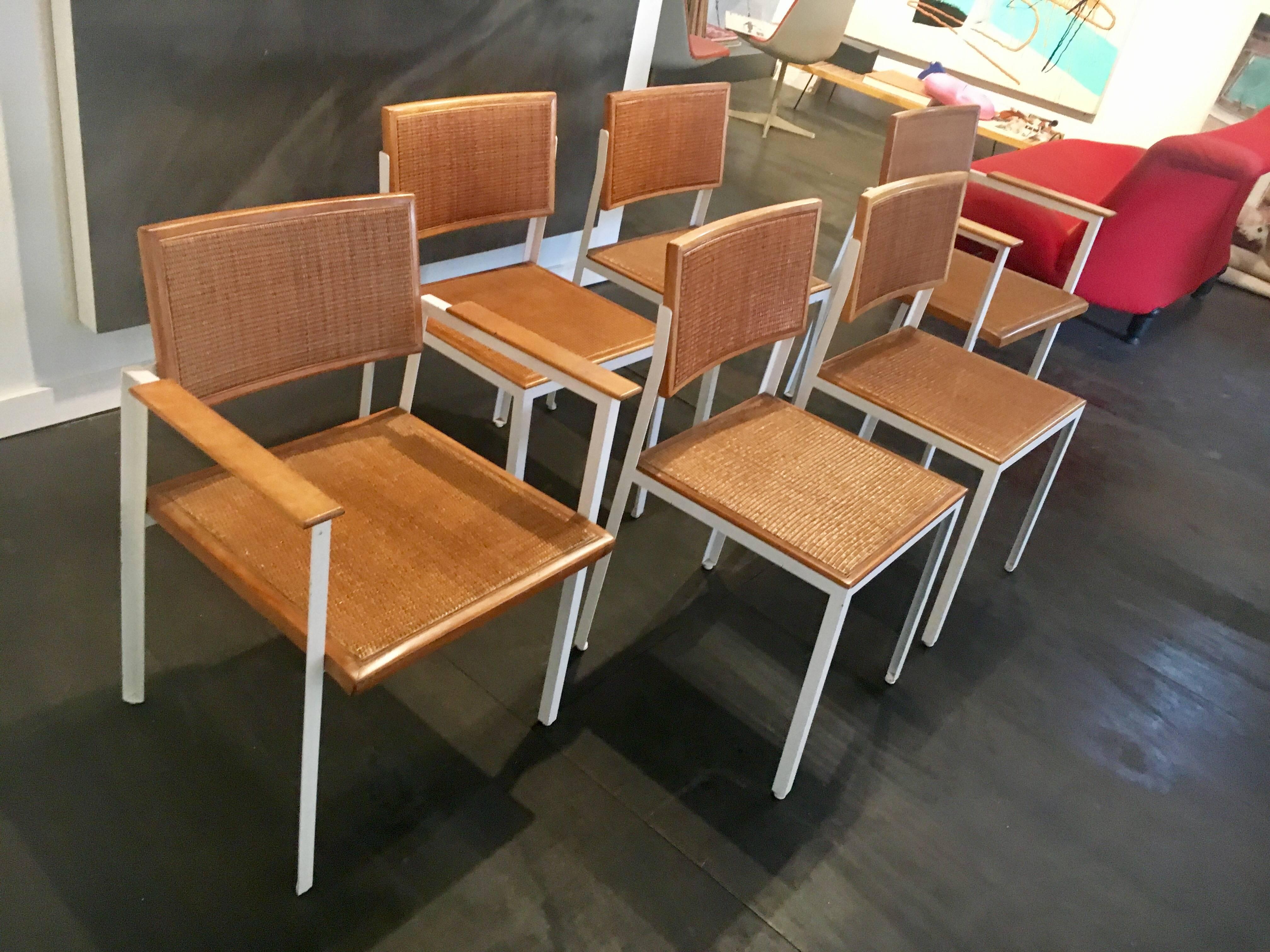 Mid-Century Modern George Nelson Steel Frame Chairs, Set of Six, Herman Miller 1952