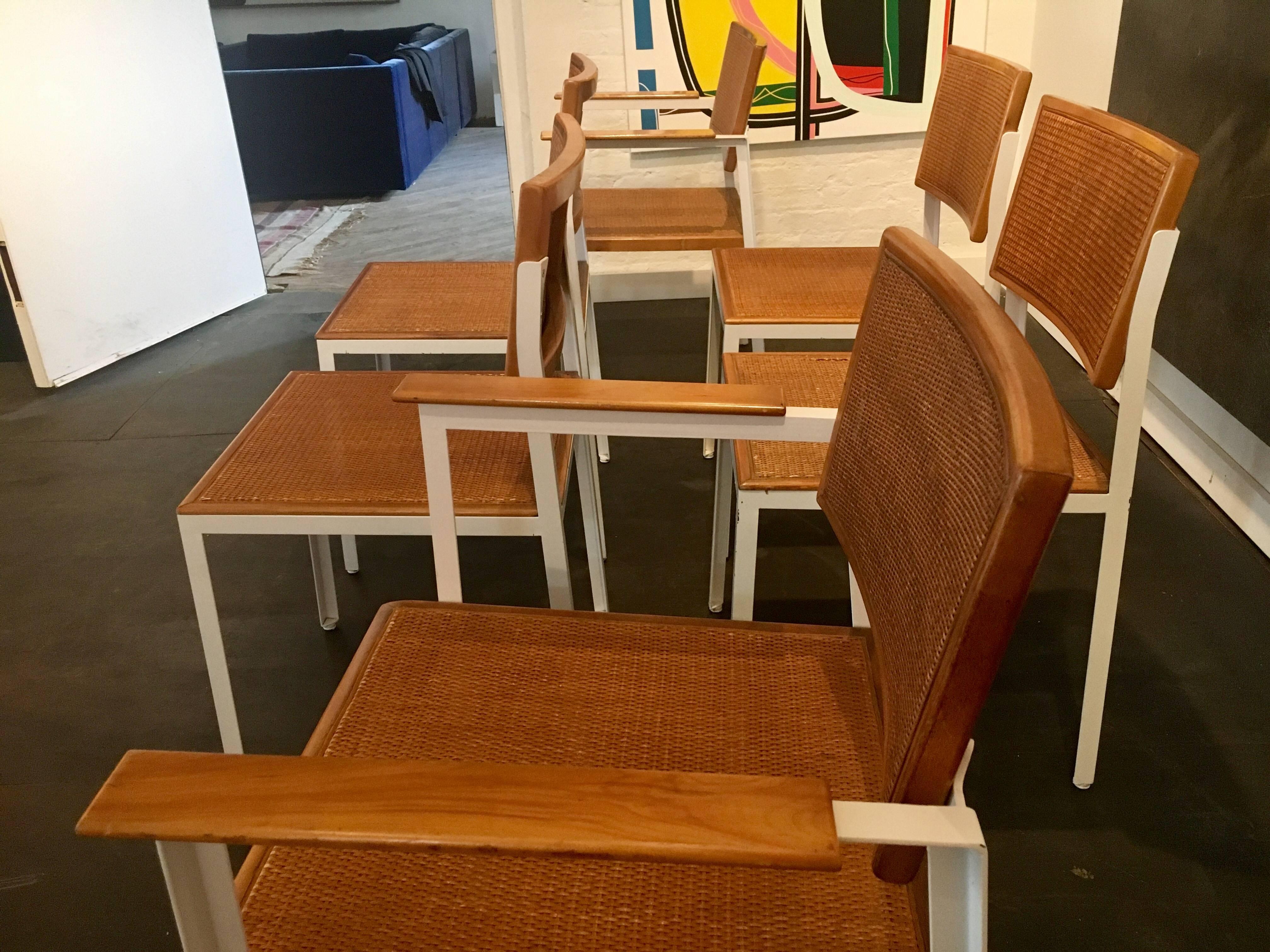 American George Nelson Steel Frame Chairs, Set of Six, Herman Miller 1952