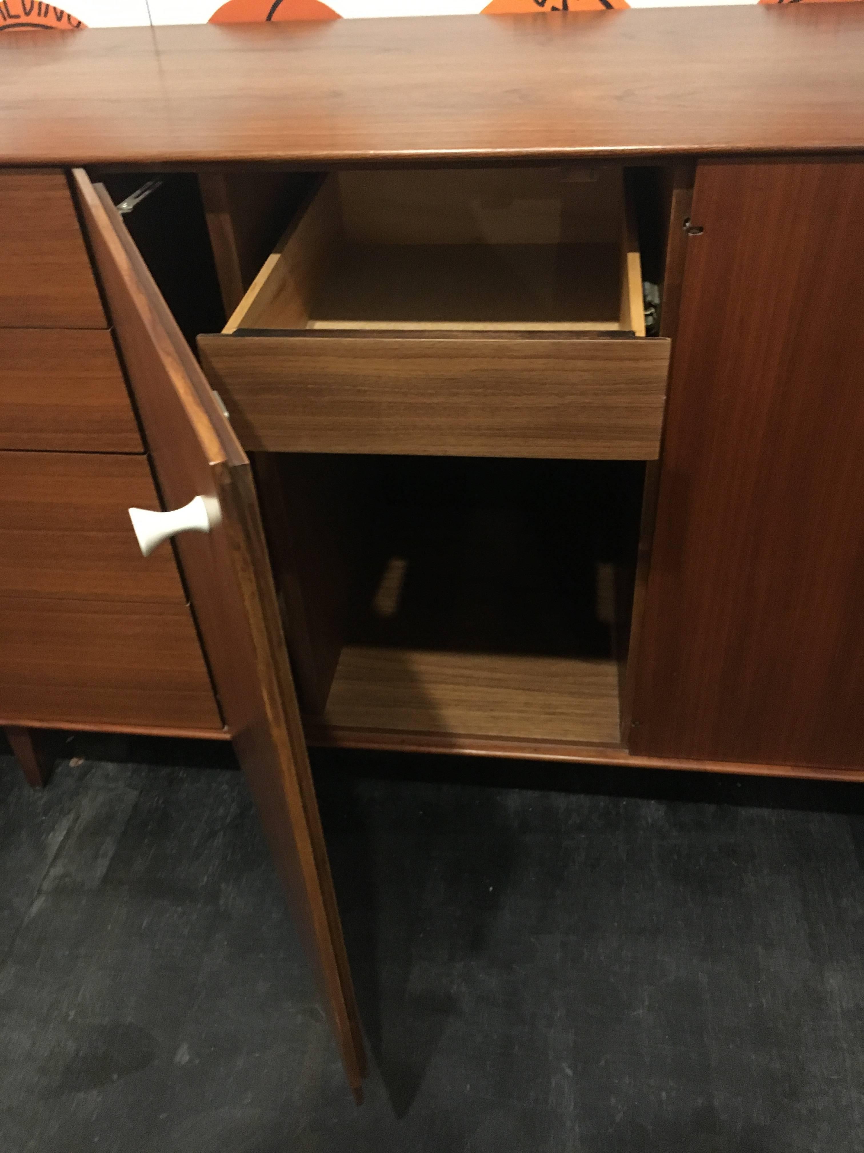 Mid-20th Century George Nelson Walnut Thin Edge Credenza by Herman Miller For Sale