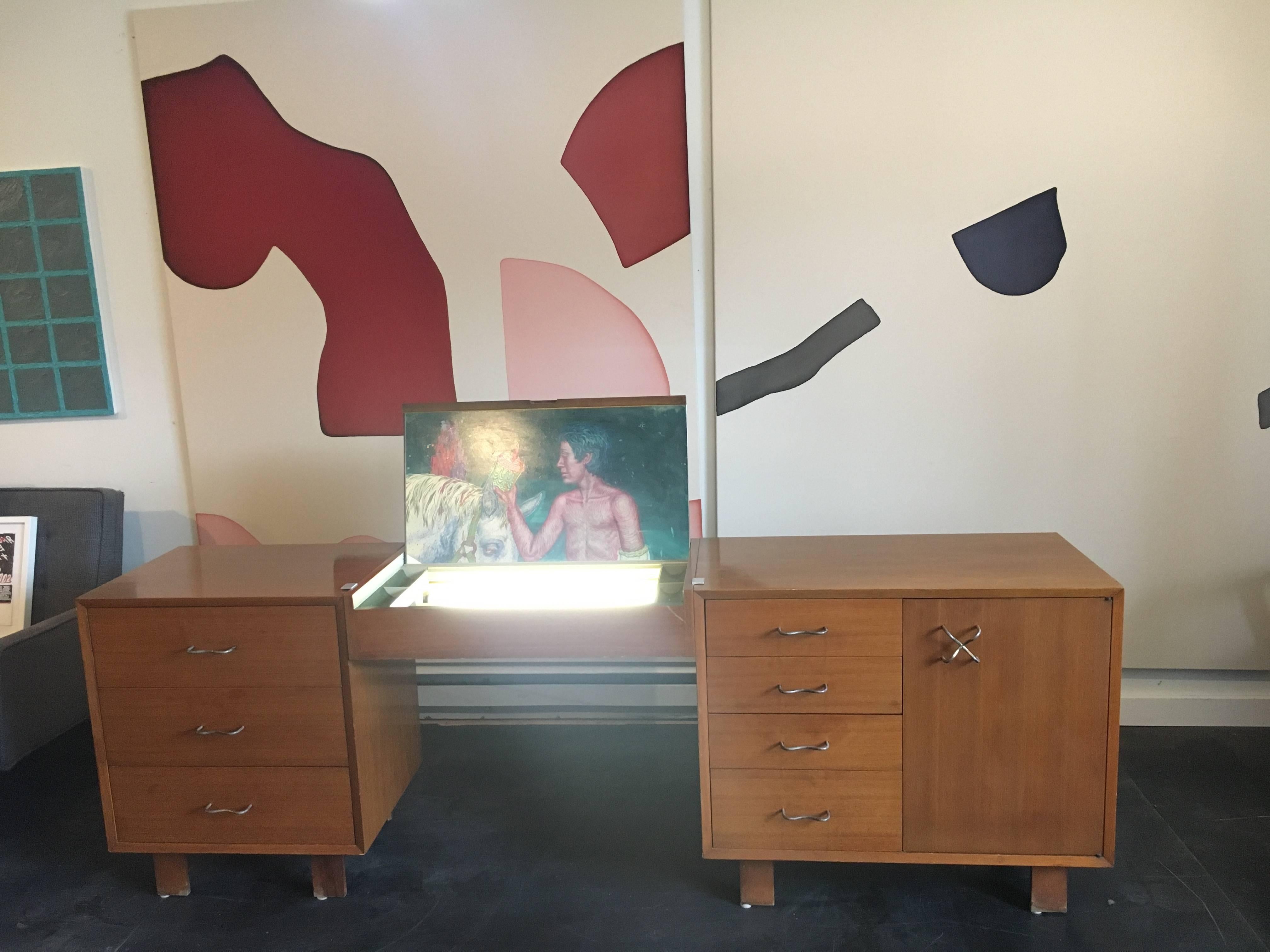 American George Nelson Credenza/Dressers with Vanity/Desk Herman Miller, 1950 For Sale