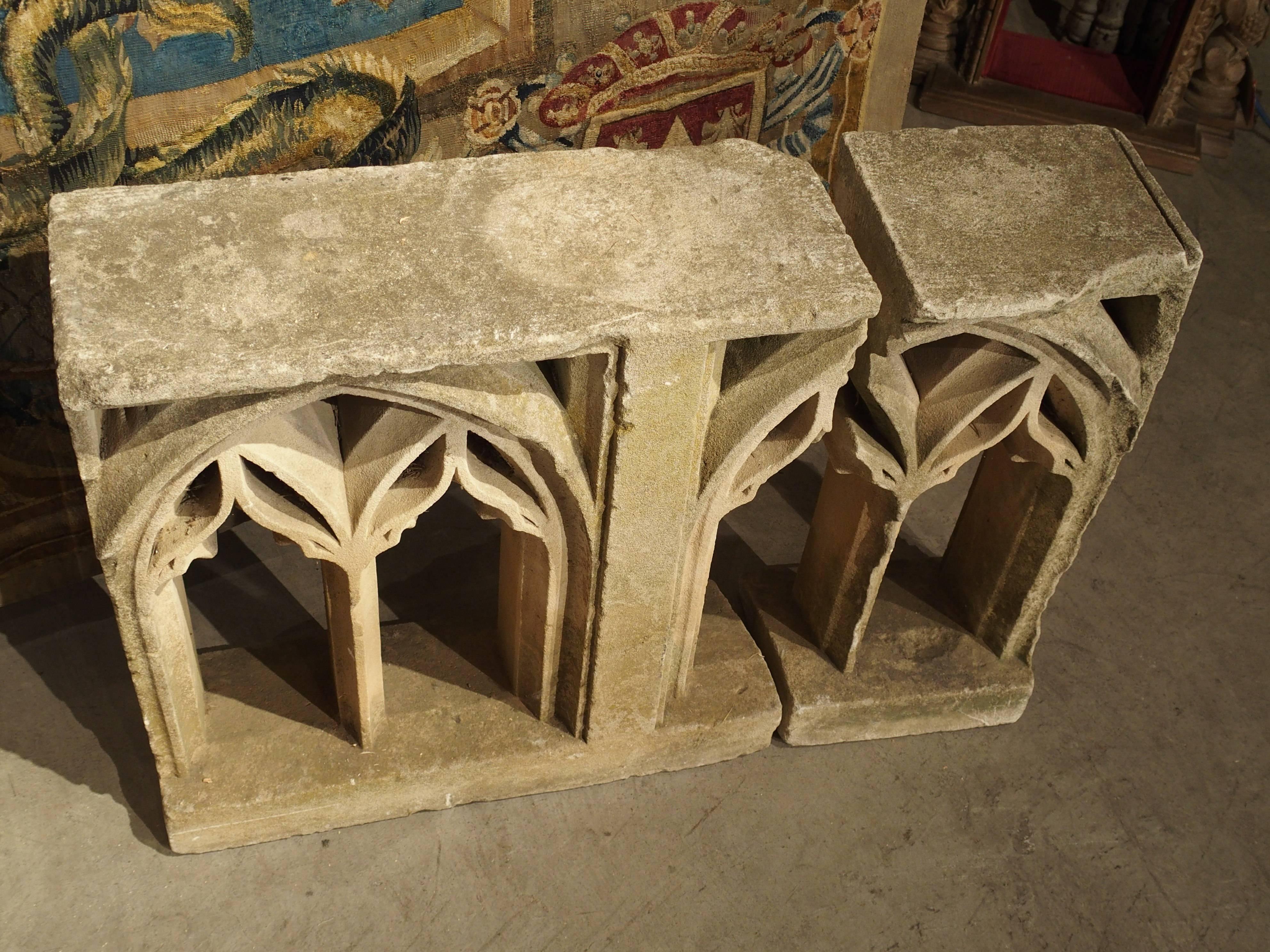 18th Century Carved Limestone Gothic Fragments from France 2