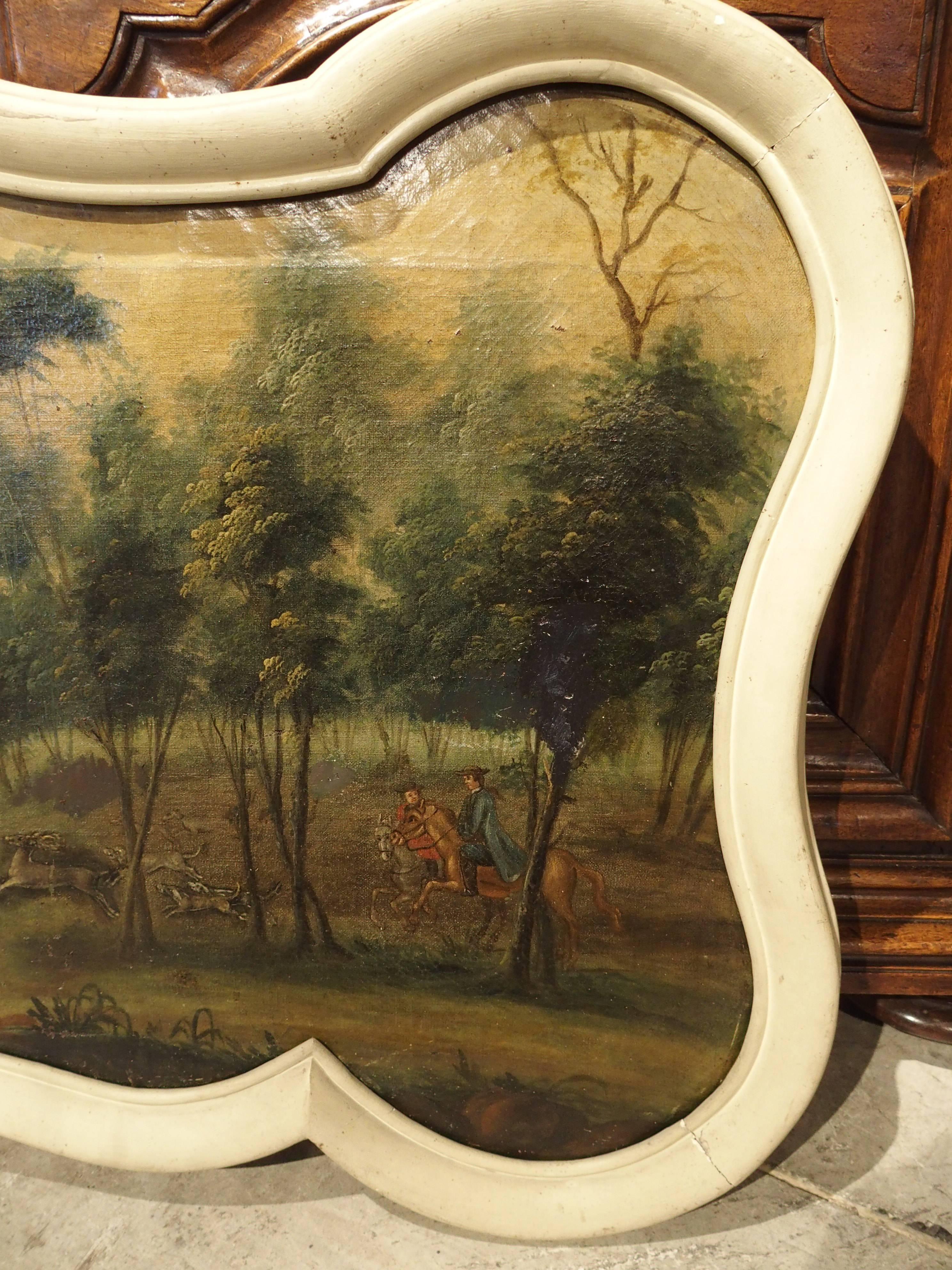 18th Century and Earlier 18th Century French Oil on Canvas Overdoor Painting