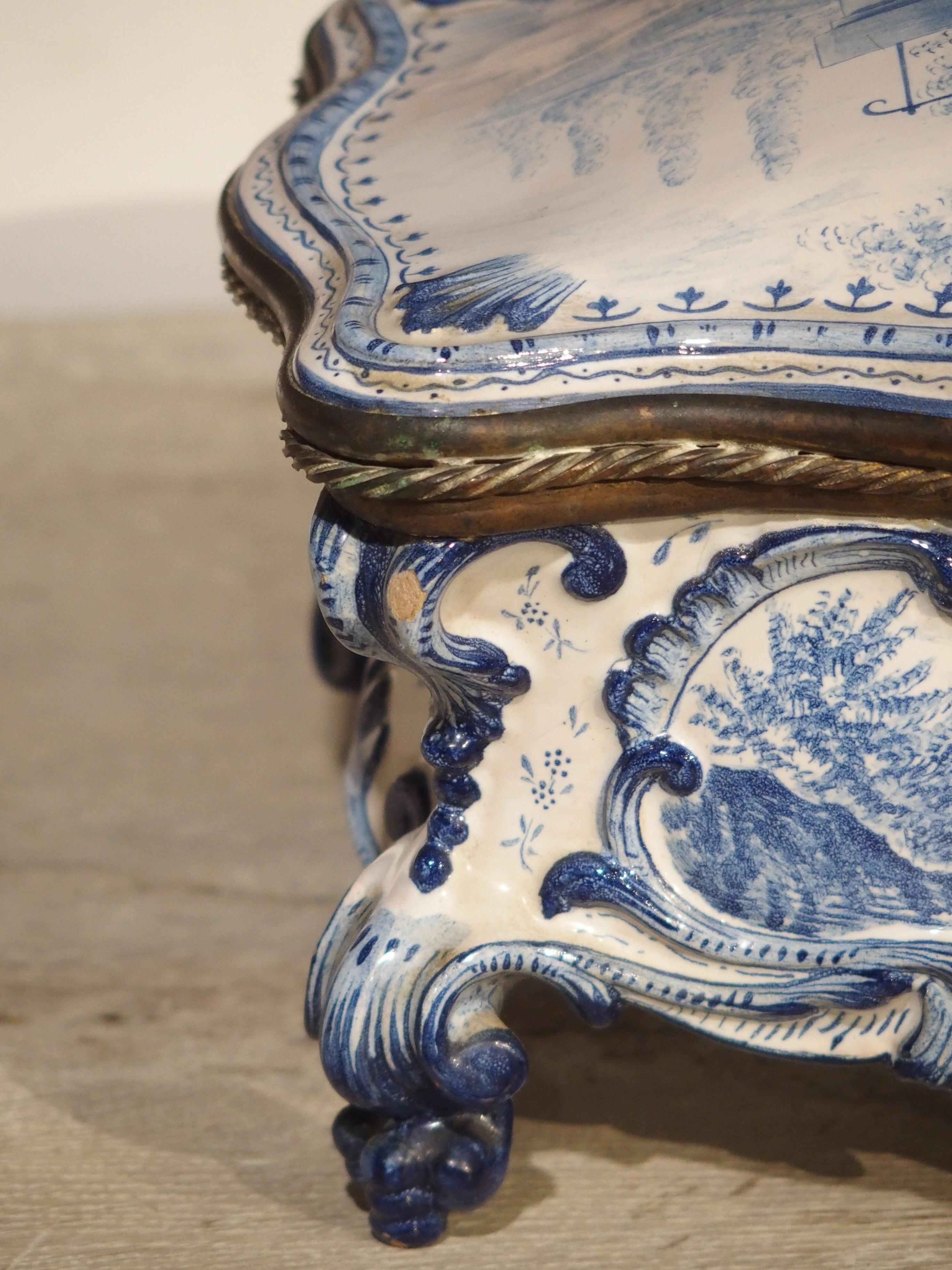 Antique Blue and White Delft Table Box, Late 19th Century 5