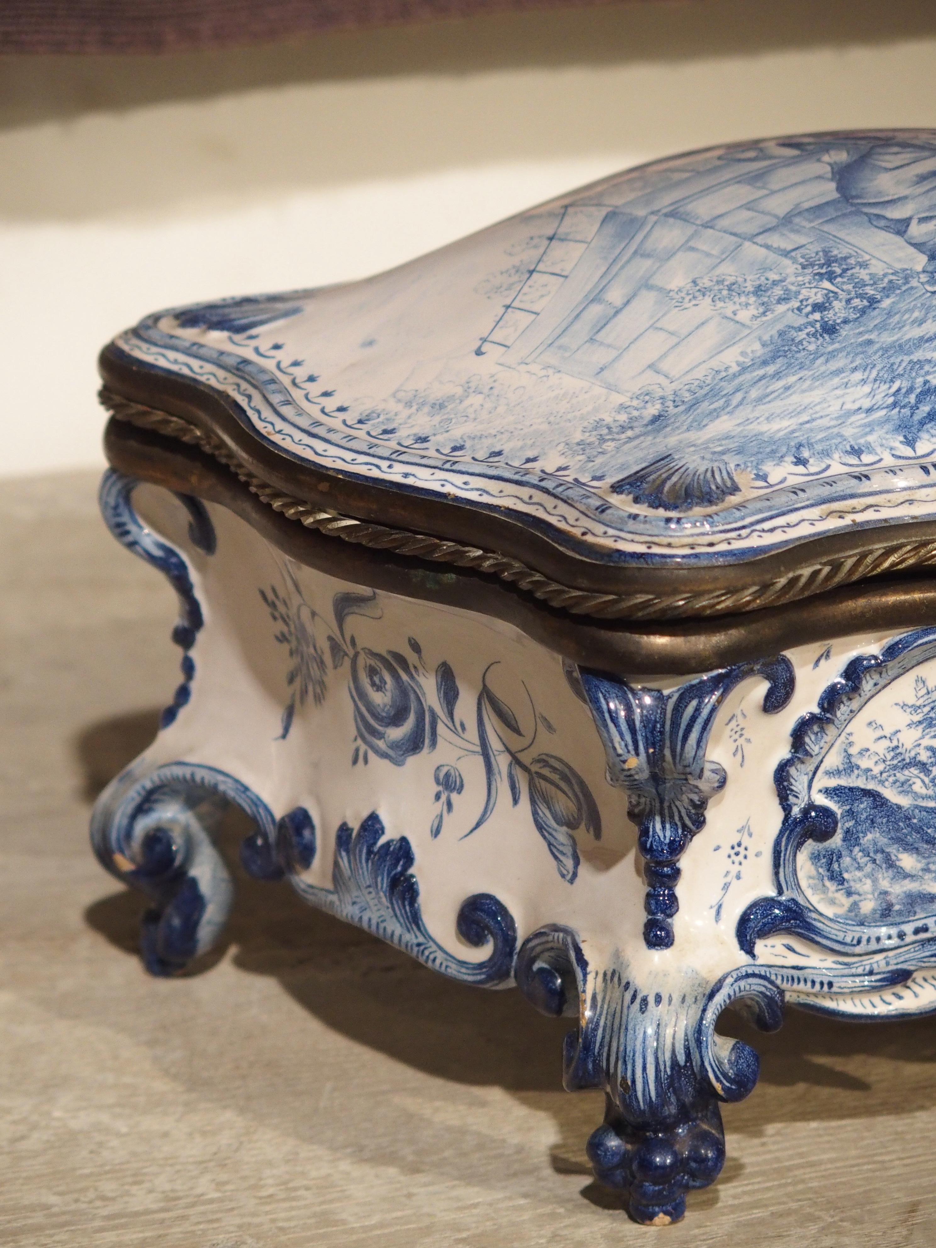 Antique Blue and White Delft Table Box, Late 19th Century 1