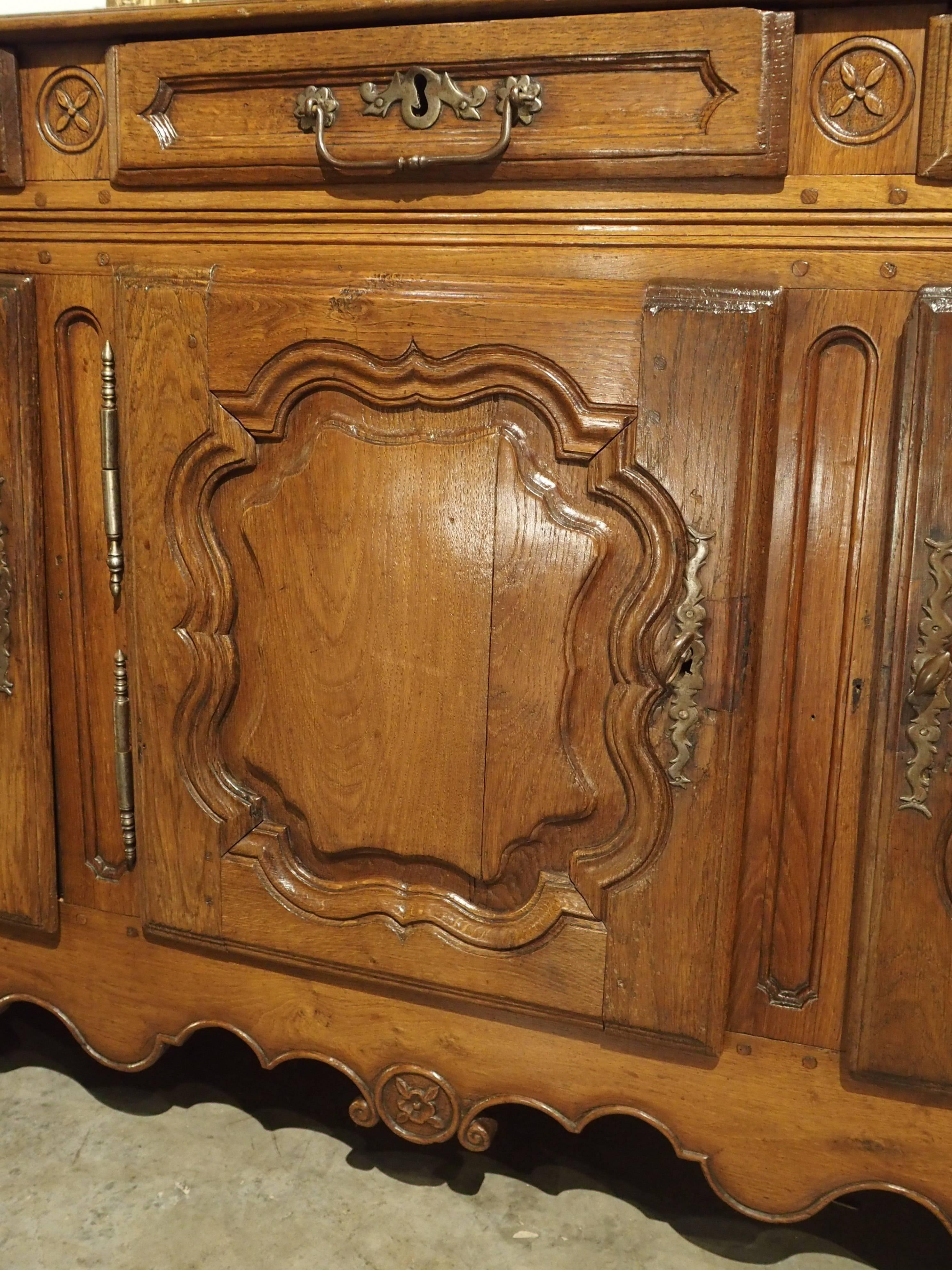 French Provincial Antique Oak Enfilade from Lorraine France, 1700s
