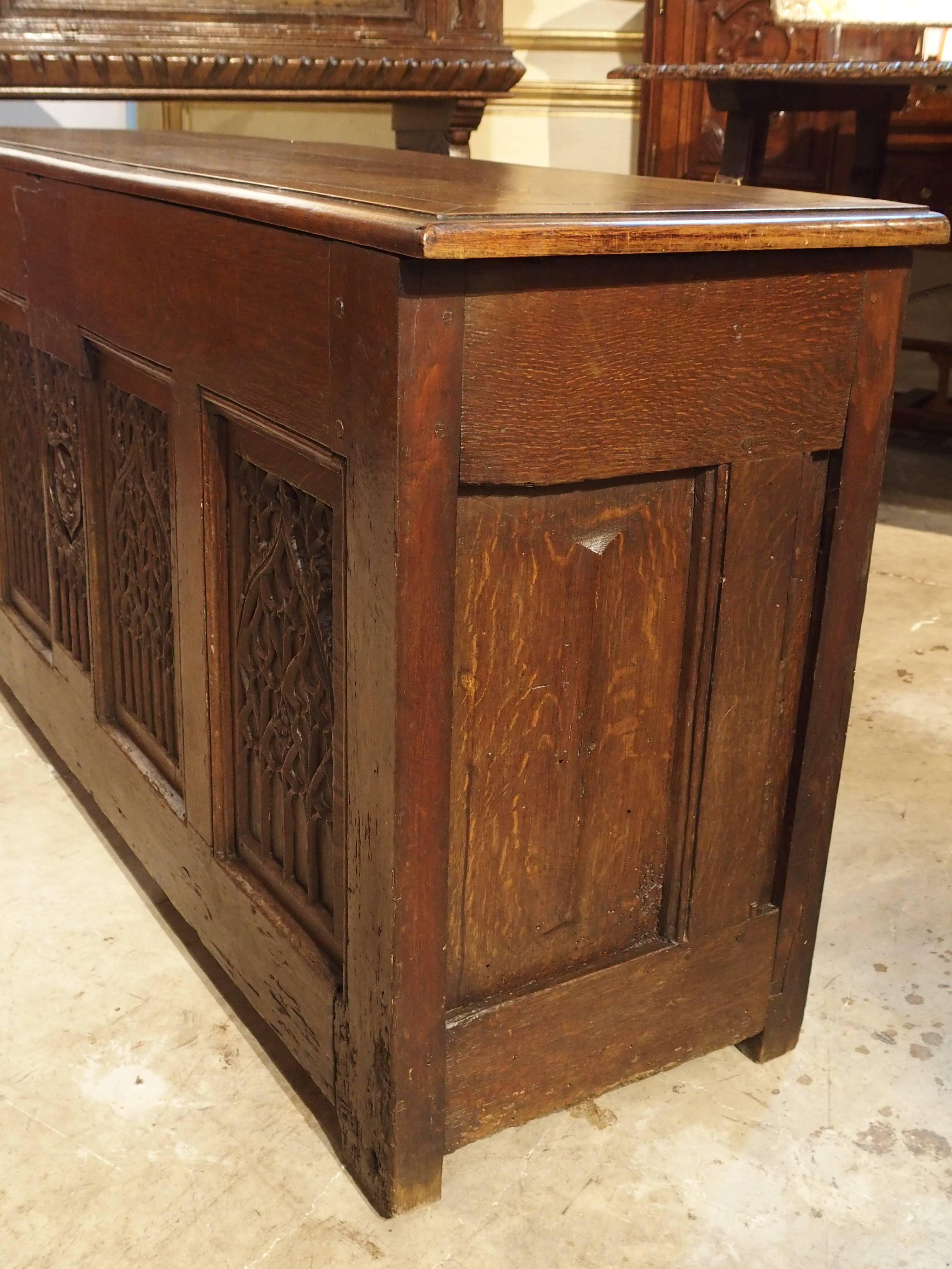 Antique Gothic Trunk from France 1