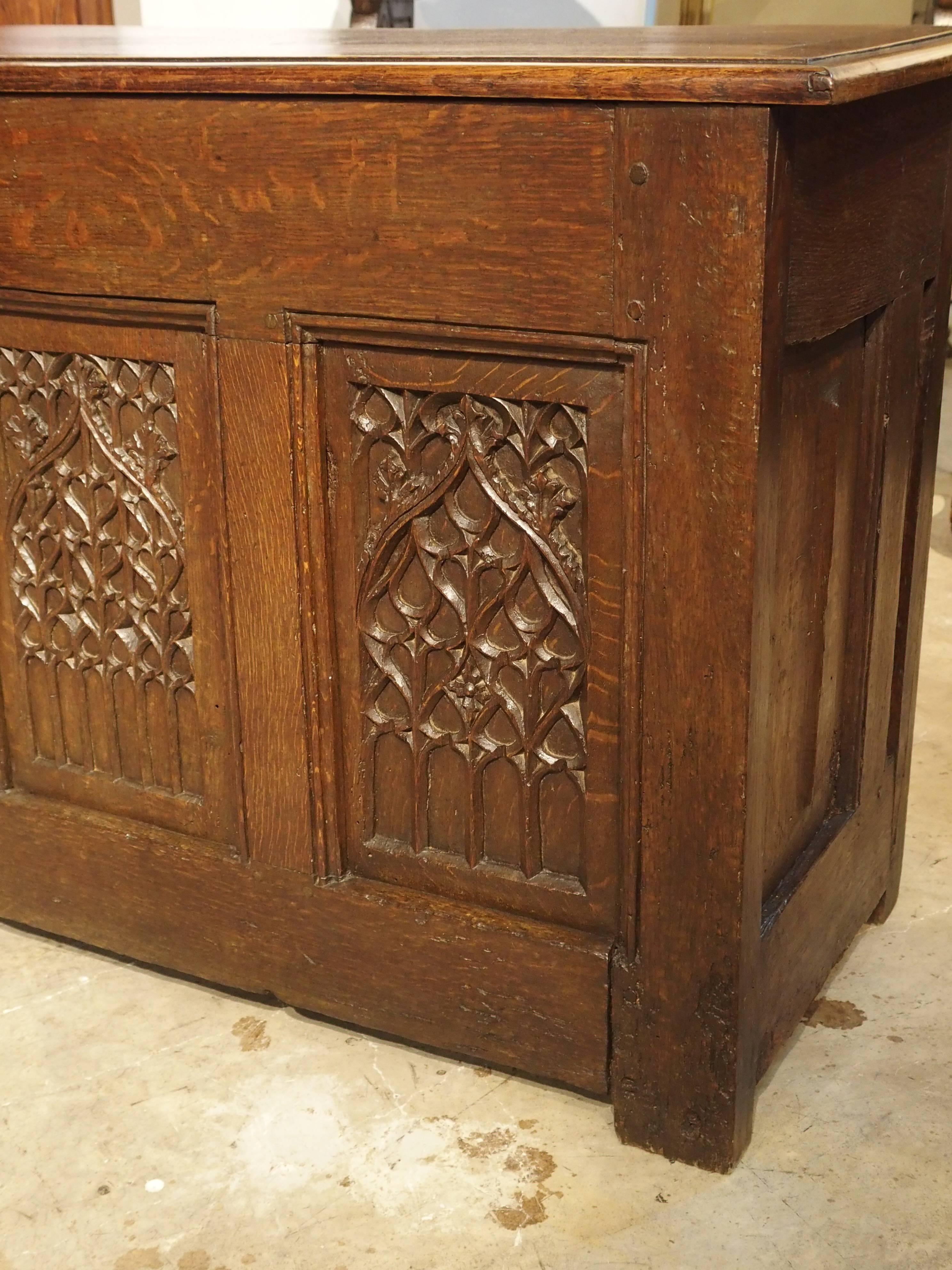 Antique Gothic Trunk from France 2
