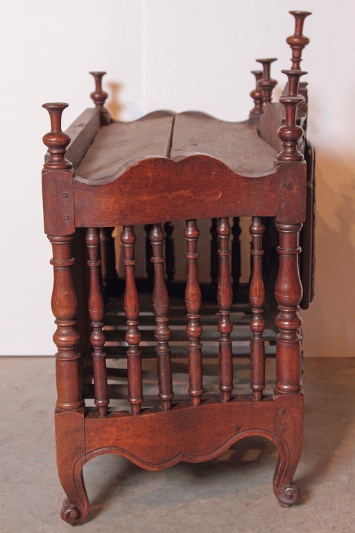 Carved 18th Century Walnut Wood Panetiere from France