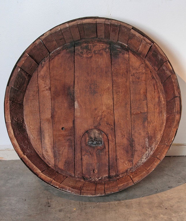 Oak Massive Antique French Wine Barrel Frontage, 