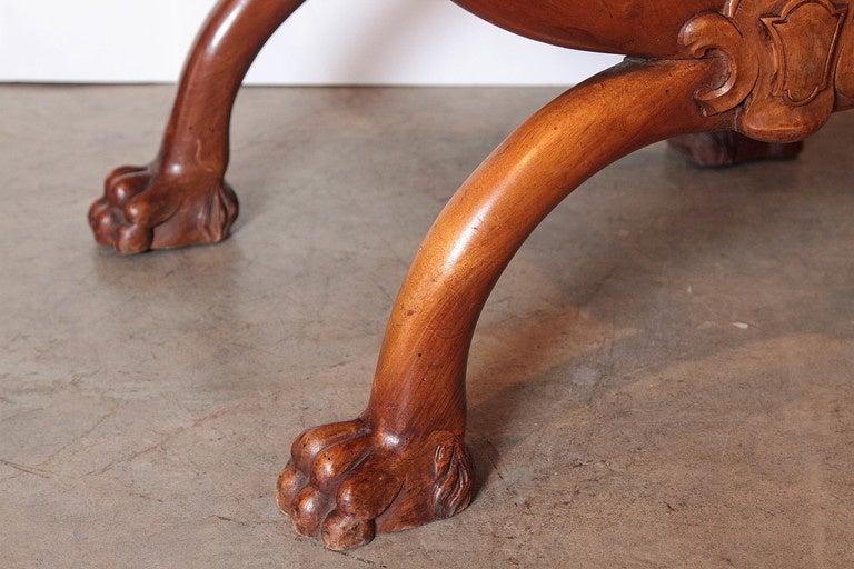 French Antique Walnut Wood Curule Seat from France, circa 1880