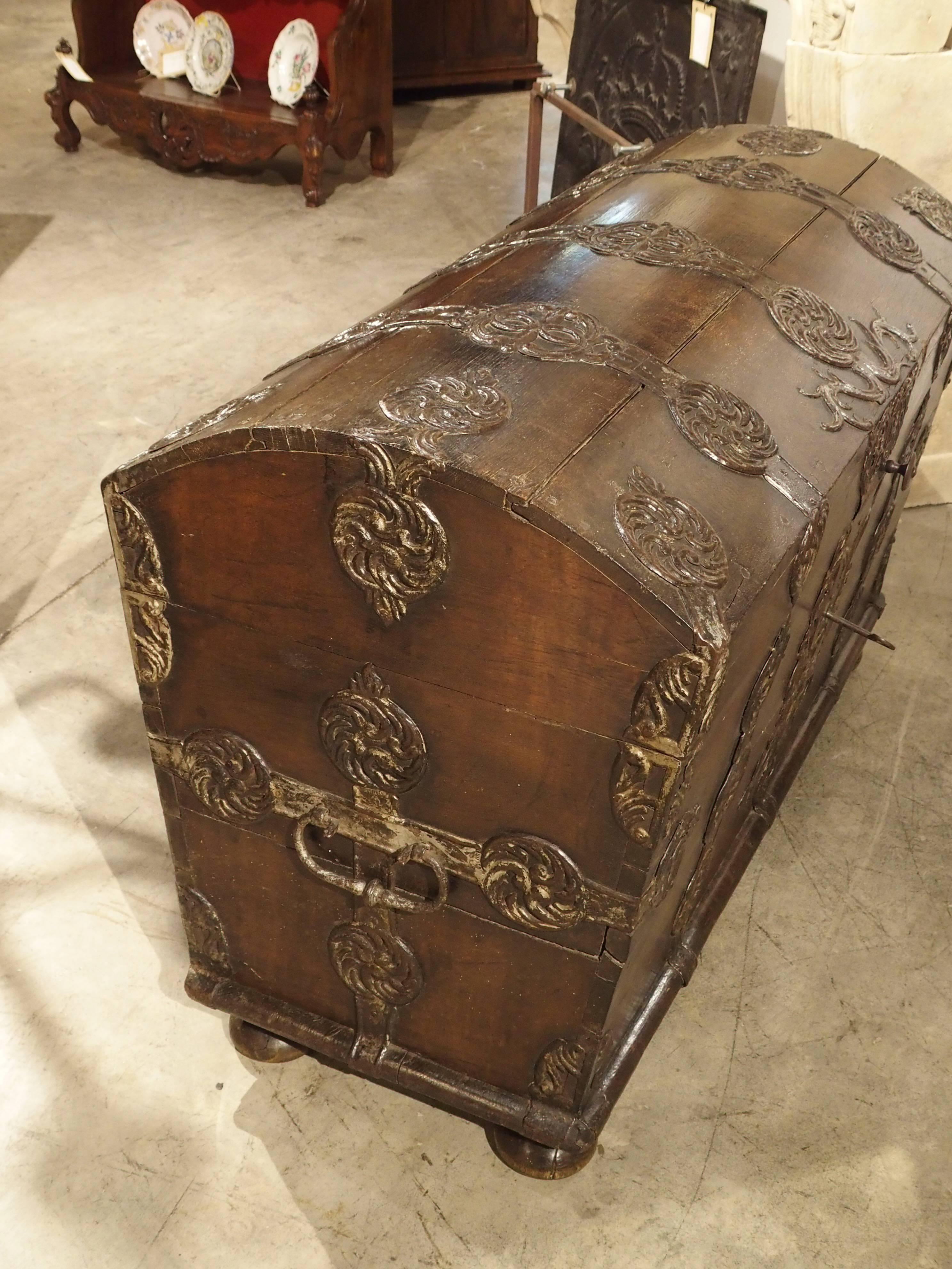 Antique German Baroque Trunk with Iron Strapping 2