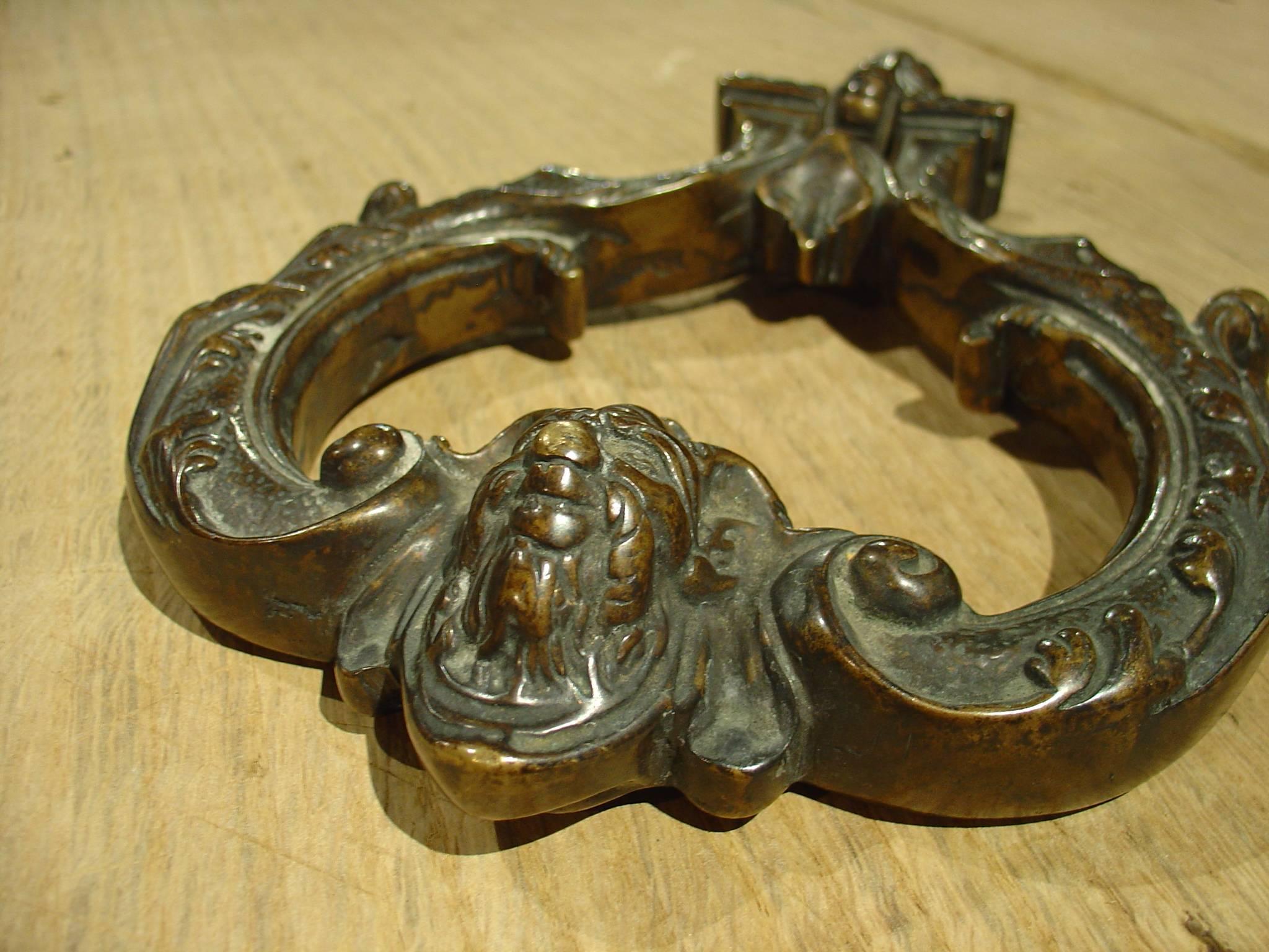 Italian Rare Pair of Bronze Door Knockers from Venice, circa 1700