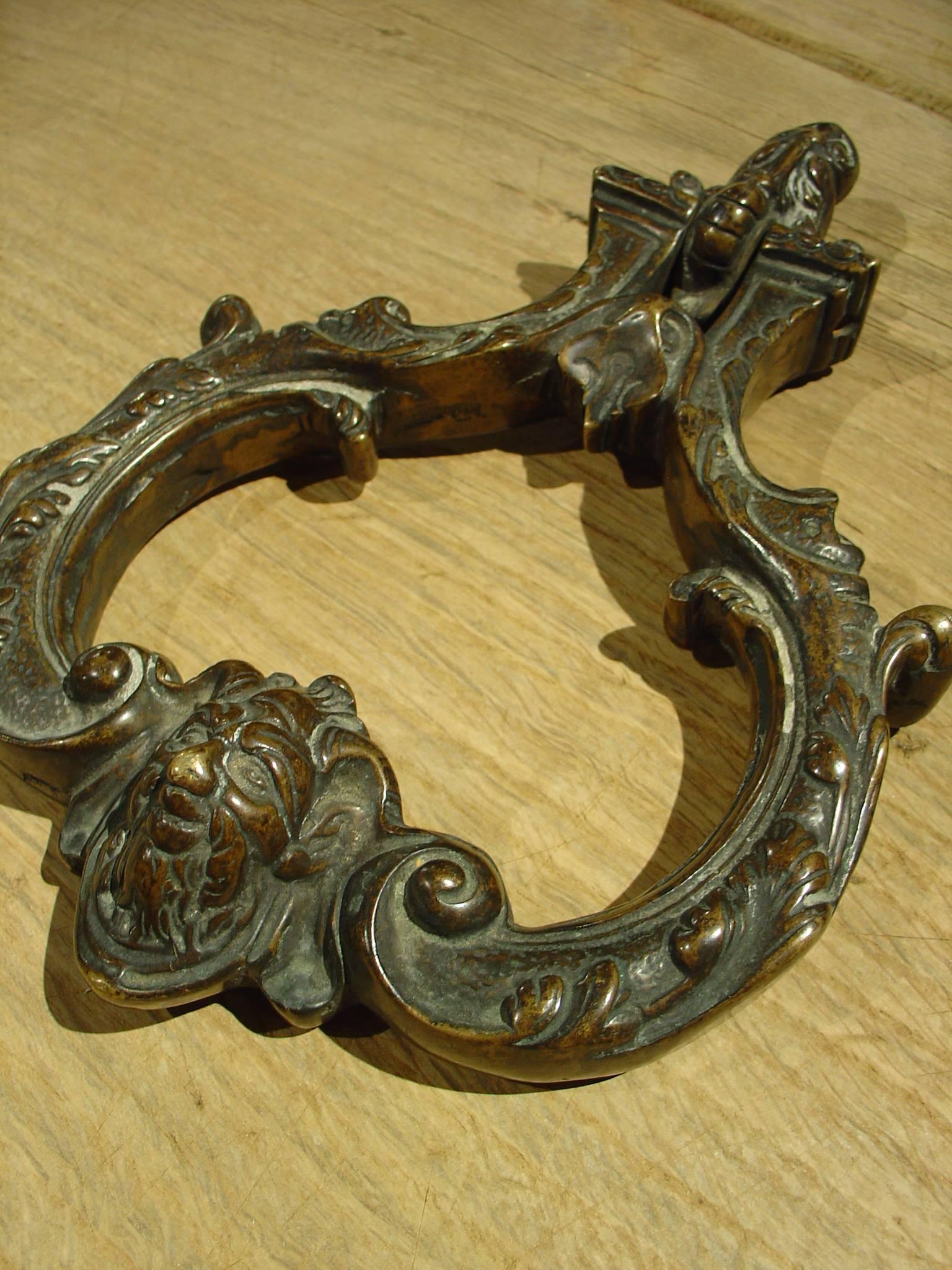 Rare Pair of Bronze Door Knockers from Venice, circa 1700 In Excellent Condition In Dallas, TX