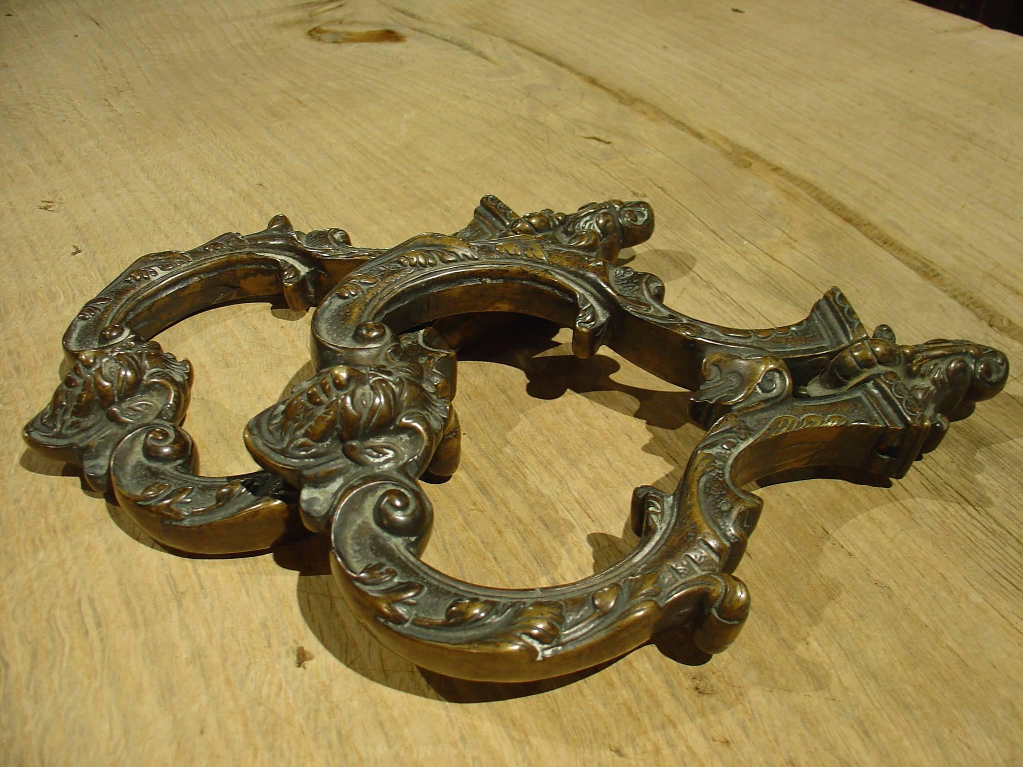 Rare Pair of Bronze Door Knockers from Venice, circa 1700 5
