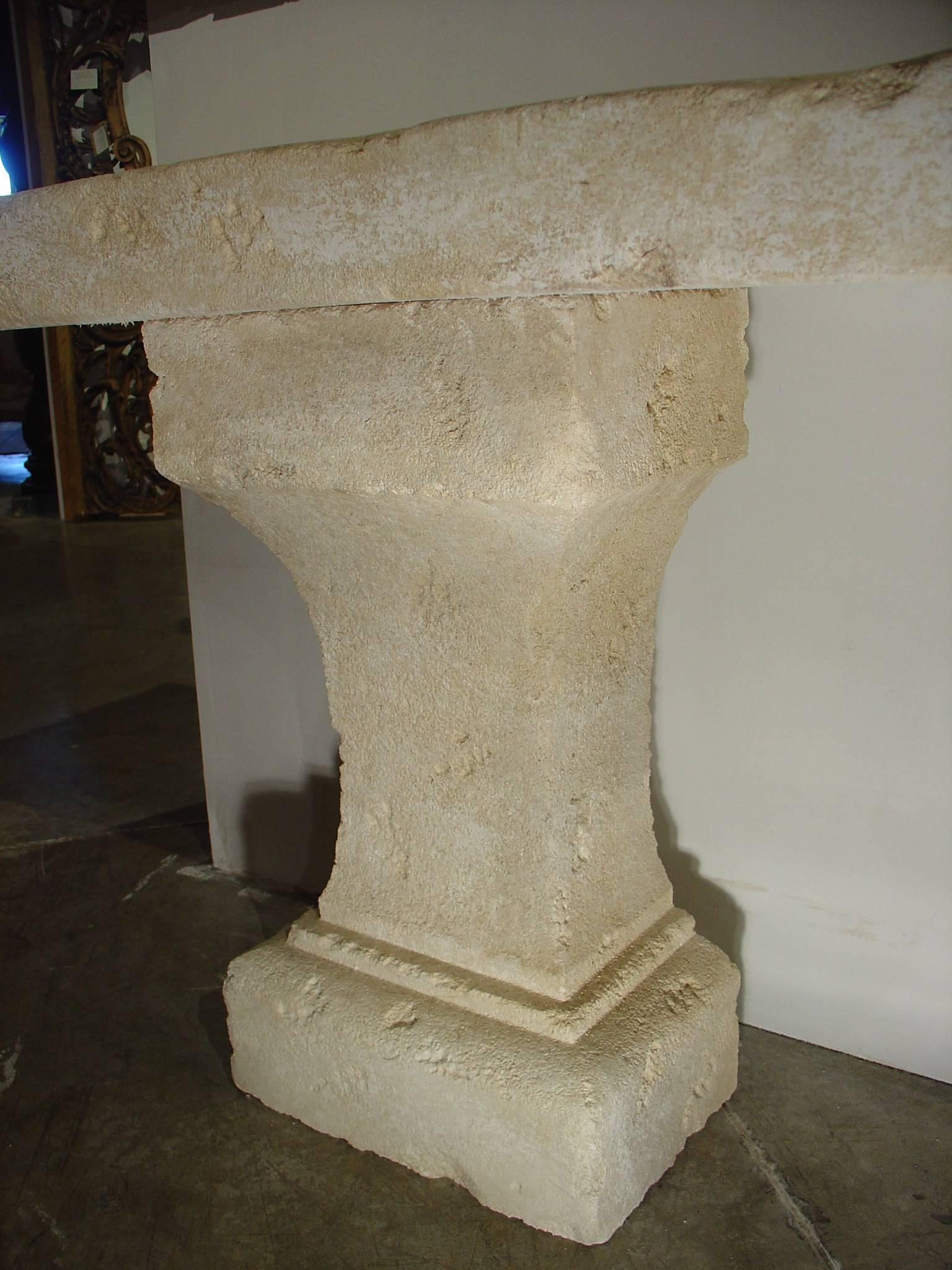 Carved Limestone Console Table from Provence, France 2