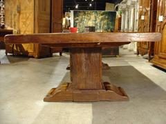 Large Antique Oak Board Dining Table from France