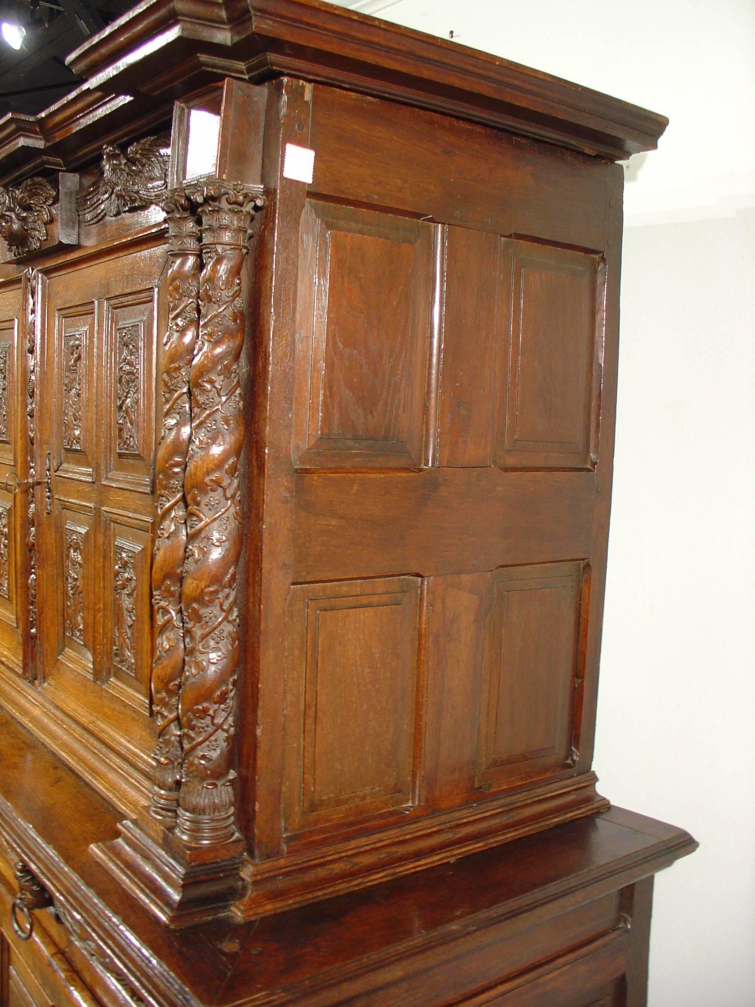 Oak Rare Late Renaissance Cabinet from France, 17th Century