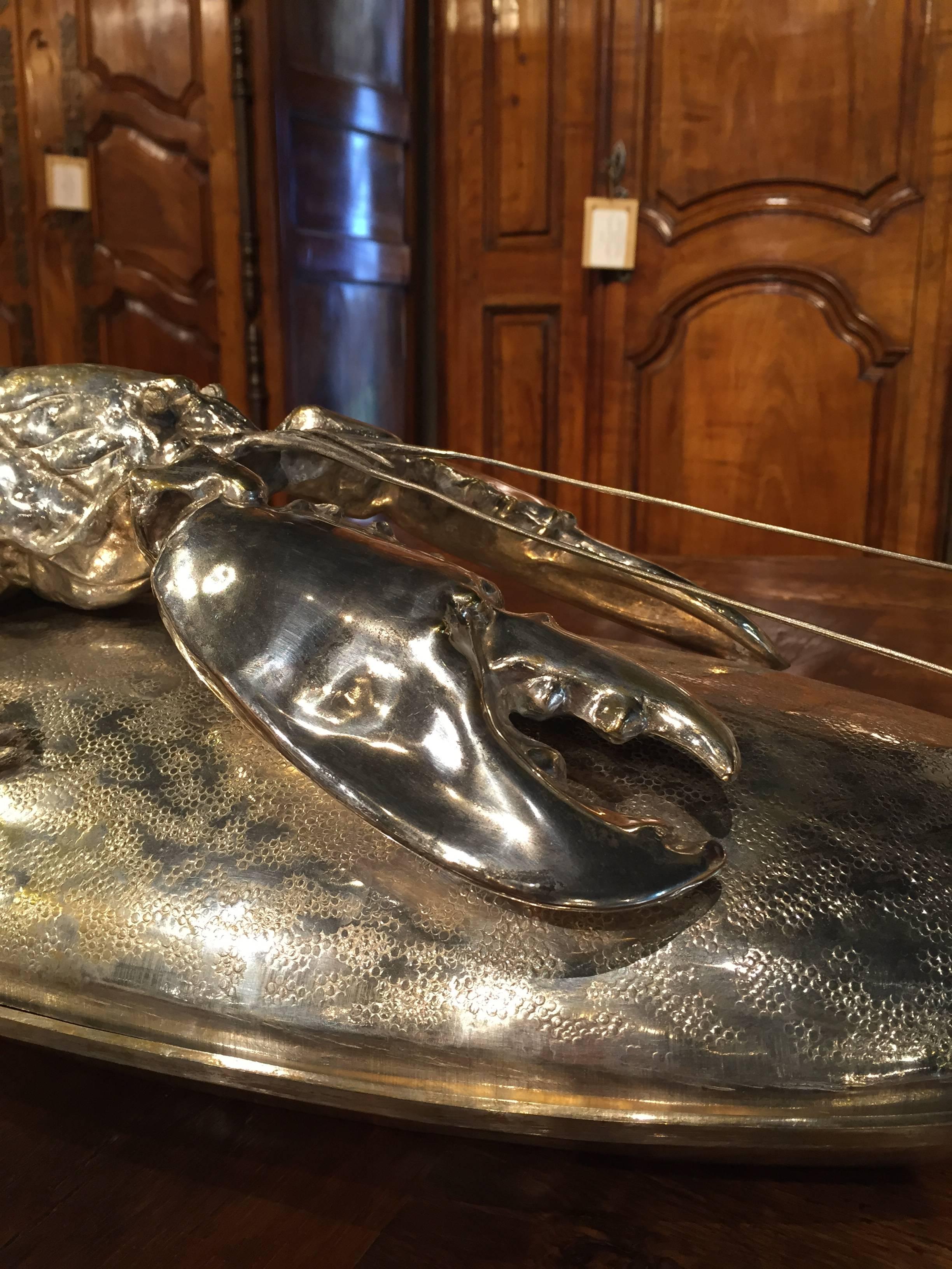 Stunning Italian Silver Plate Lobster Presentation Dish 4