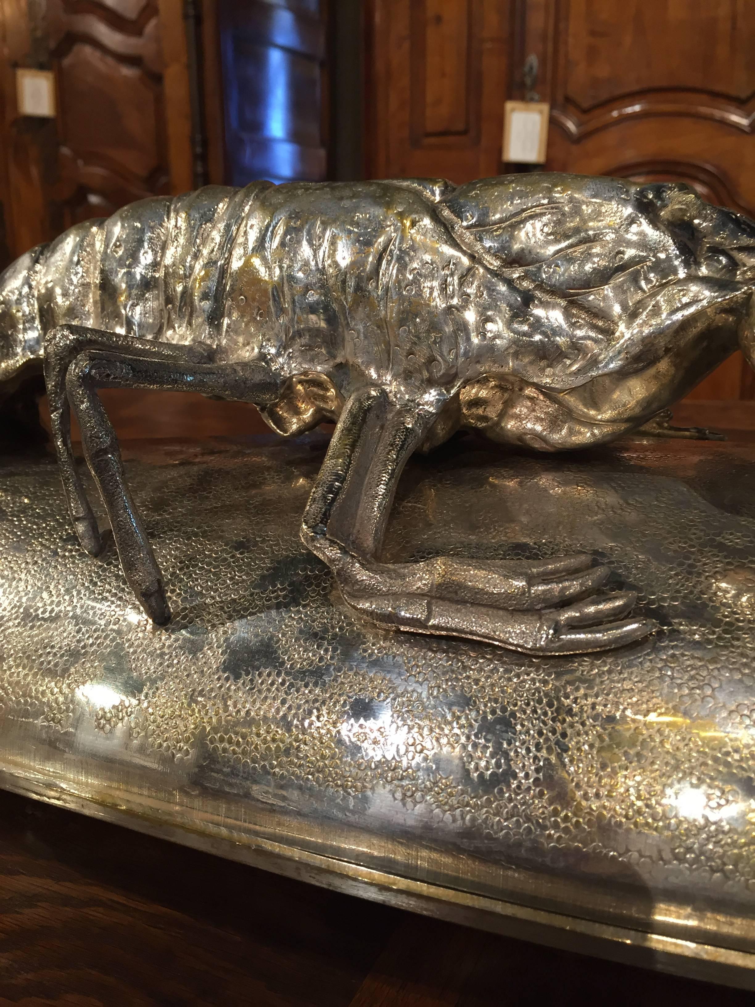 Stunning Italian Silver Plate Lobster Presentation Dish 5