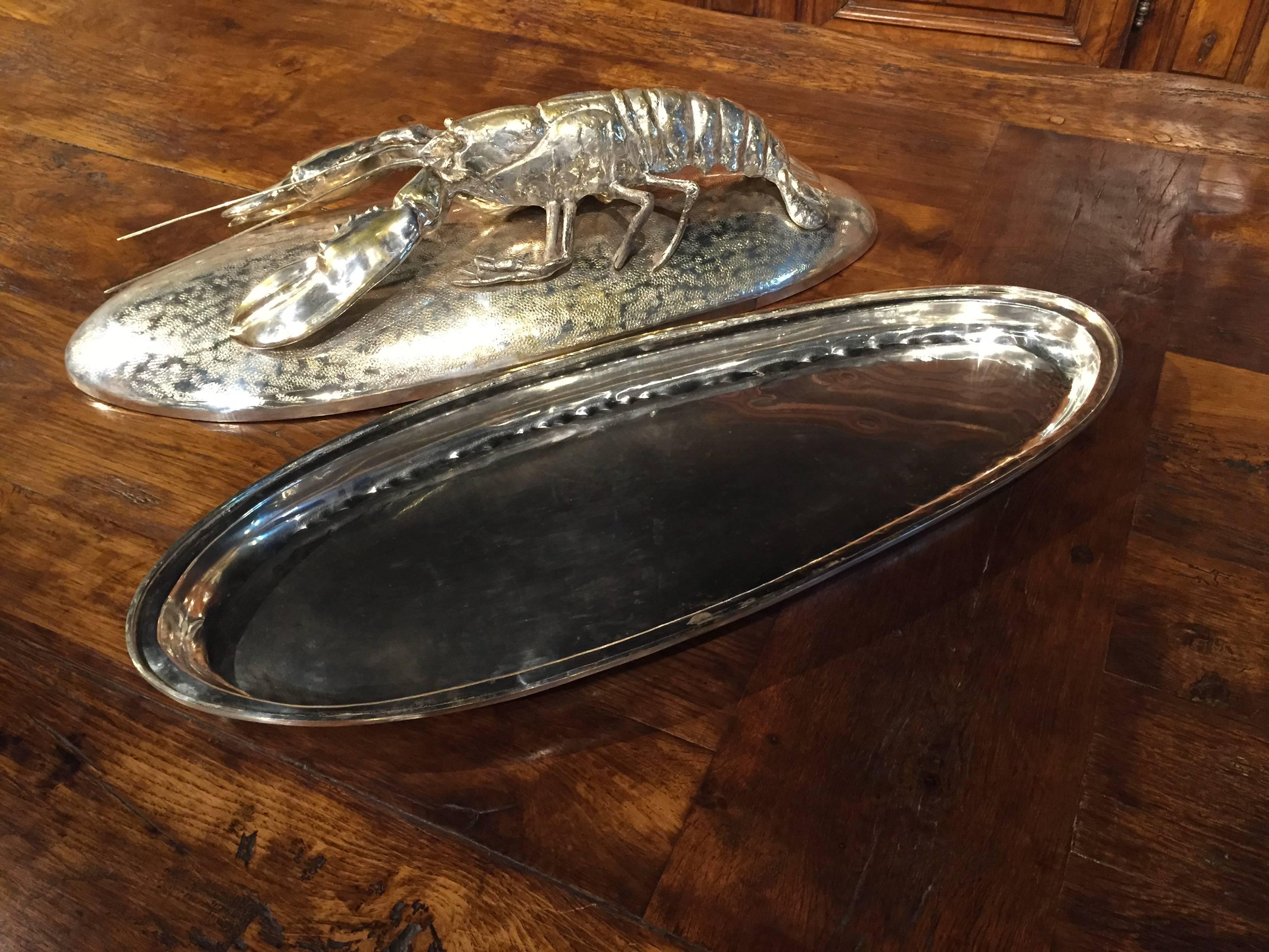 Stunning Italian Silver Plate Lobster Presentation Dish 2