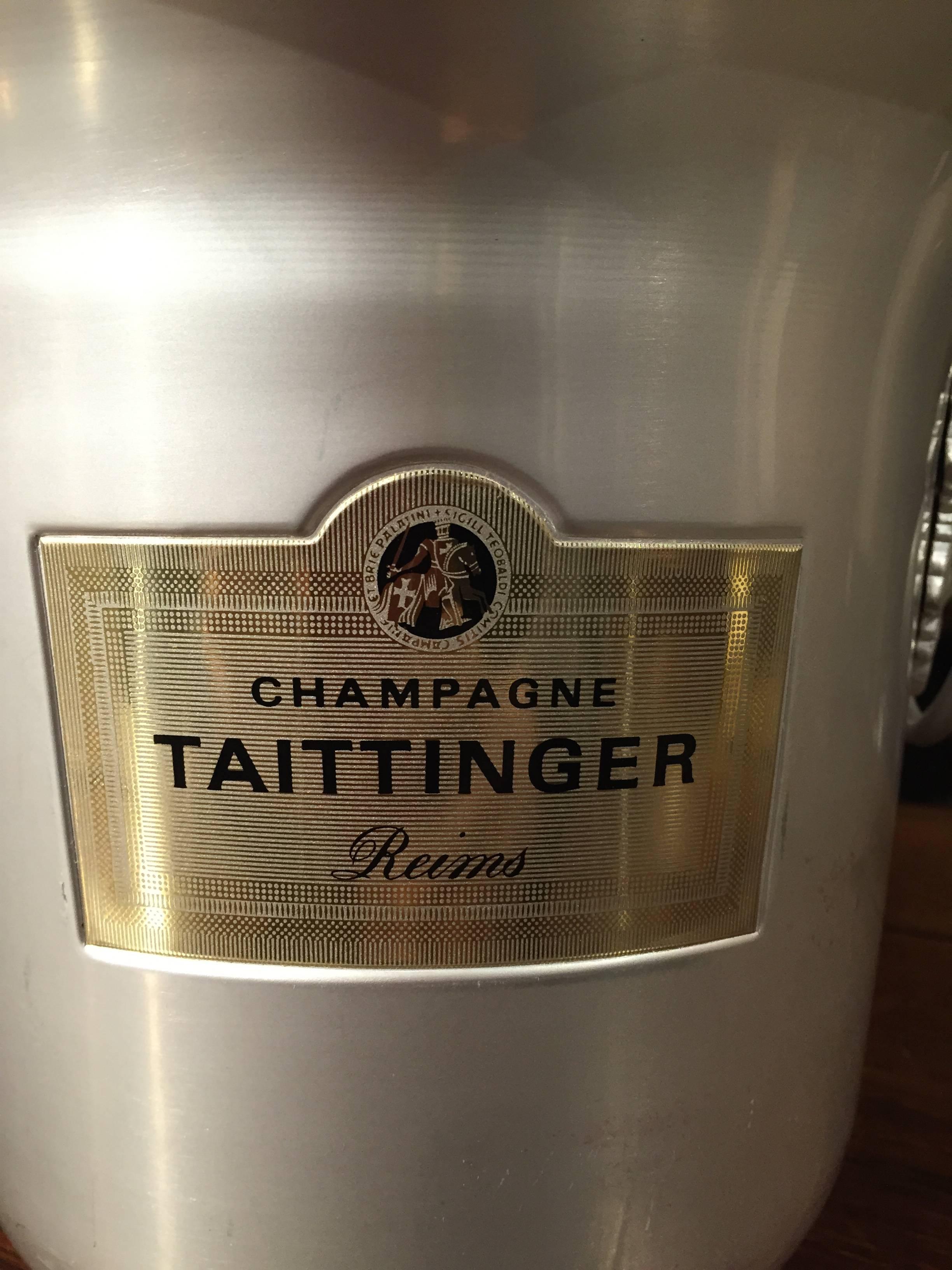 Aluminum Taittinger Reims Vintage French Champagne Bucket