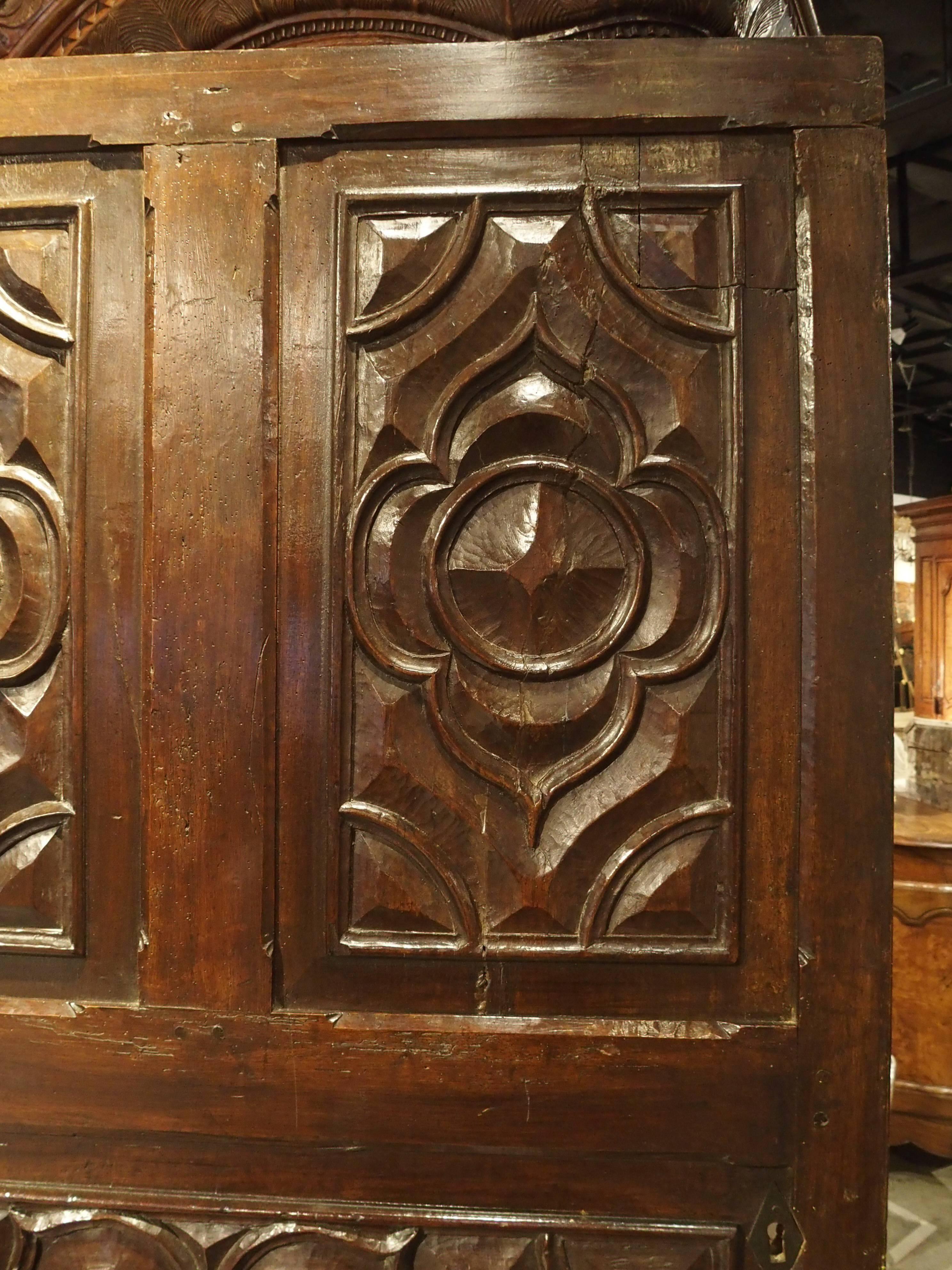 17th Century Carved Walnut Door from the Languedoc Region of France In Good Condition In Dallas, TX