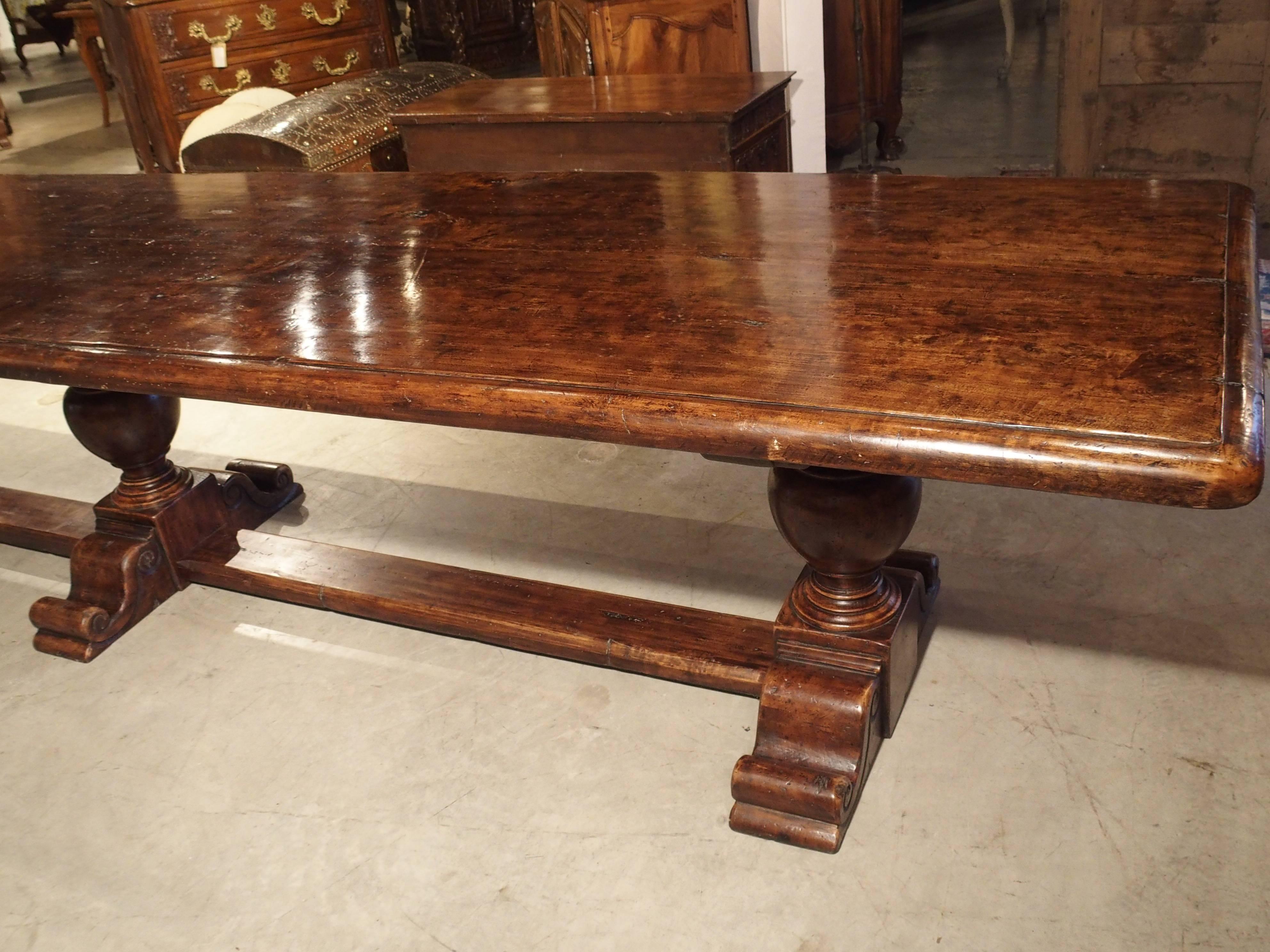 14' Long Walnut Wood Dining Table from Italy 2