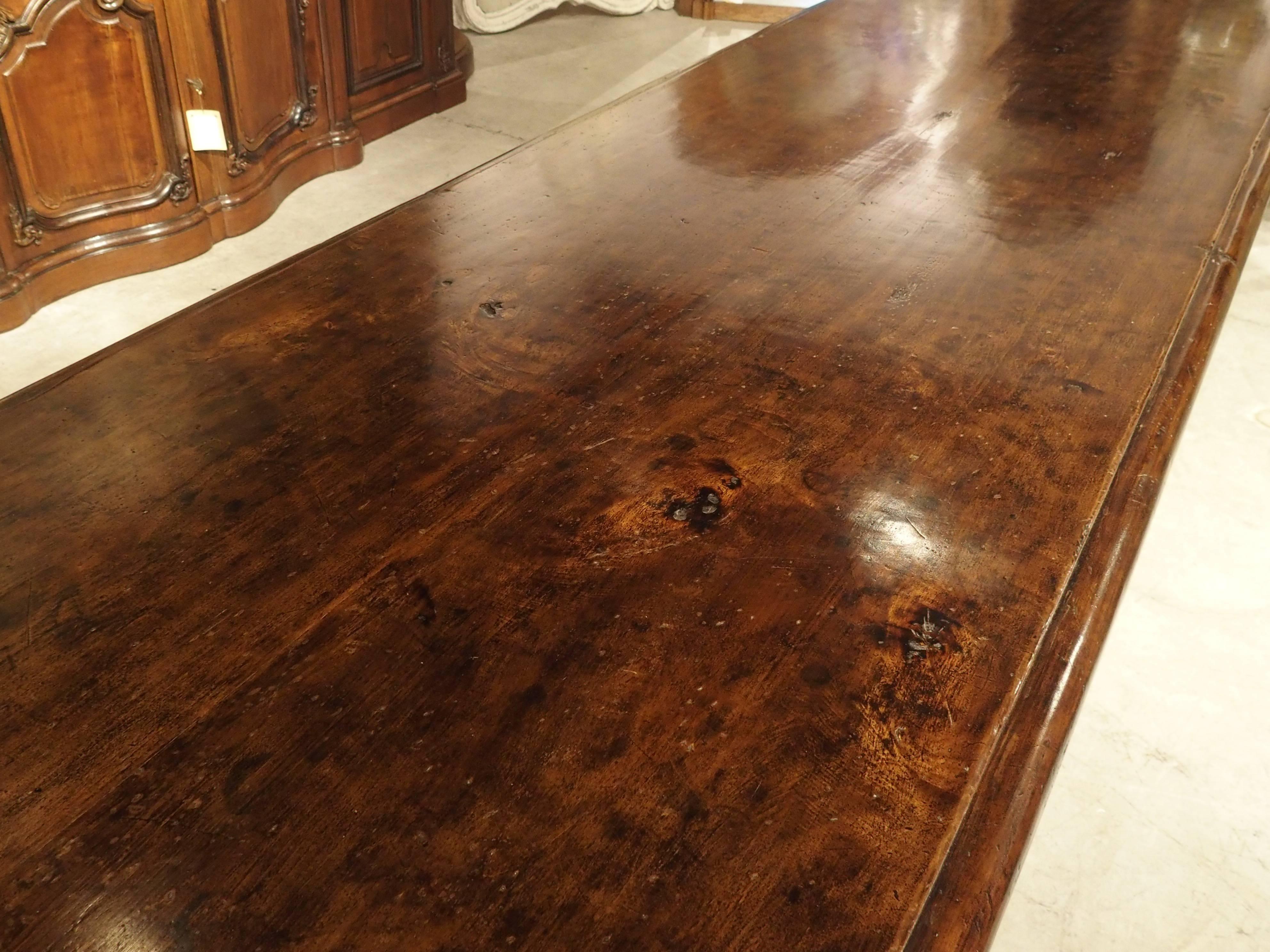14' Long Walnut Wood Dining Table from Italy 3