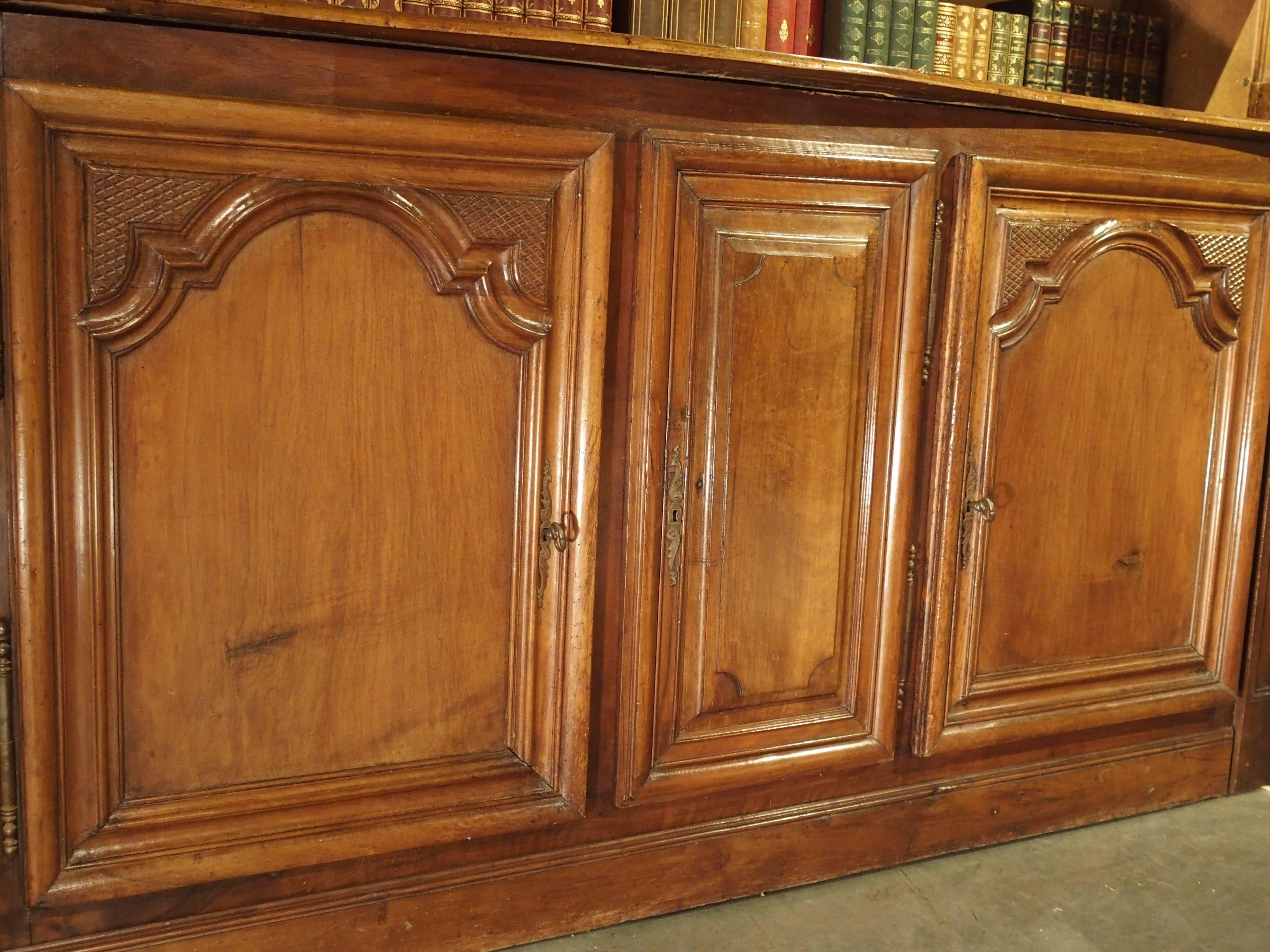 19th Century Antique French Walnut Wood Lyonnaise Bookcase